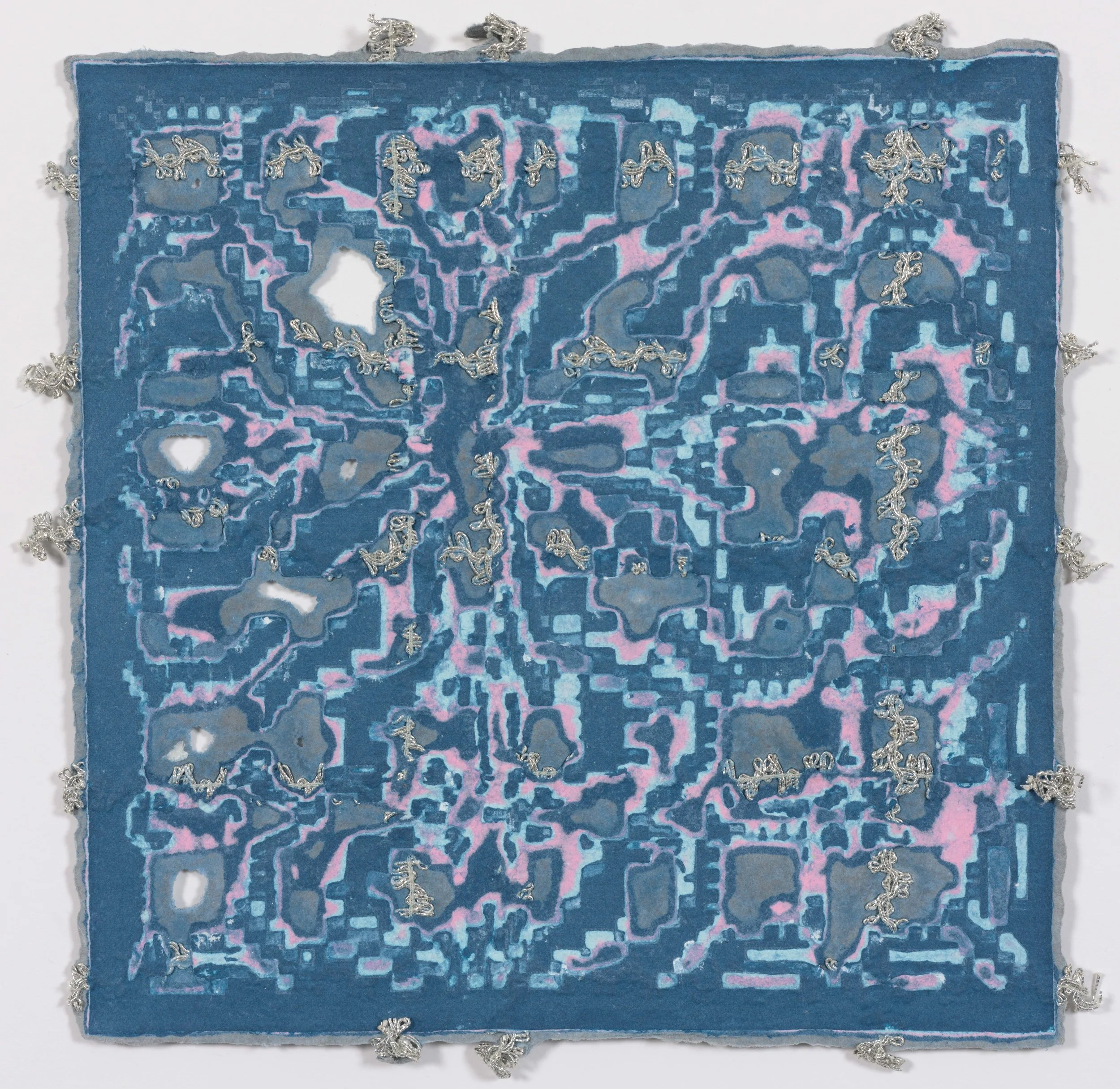 Iron Wheel
2025
Pigmented cotton, abaca & linen pulp, embedded textiles
11 x 11 inches