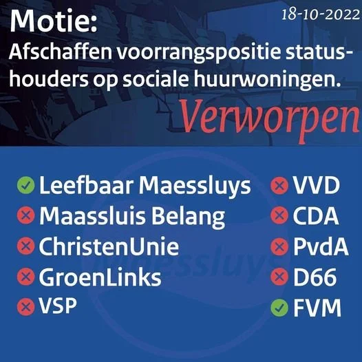 Afschaffen voorrang statushouders op sociale huur.
