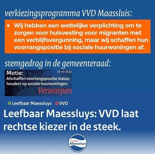 VVD laat rechtse kiezers in de steek.
