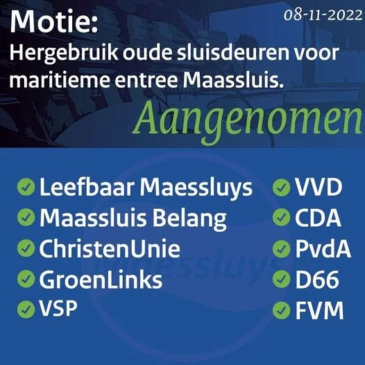 Motie: Hergebruik van de oude sluisdeuren.