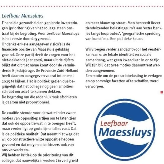 Begrotingsdebat in de Schakel.