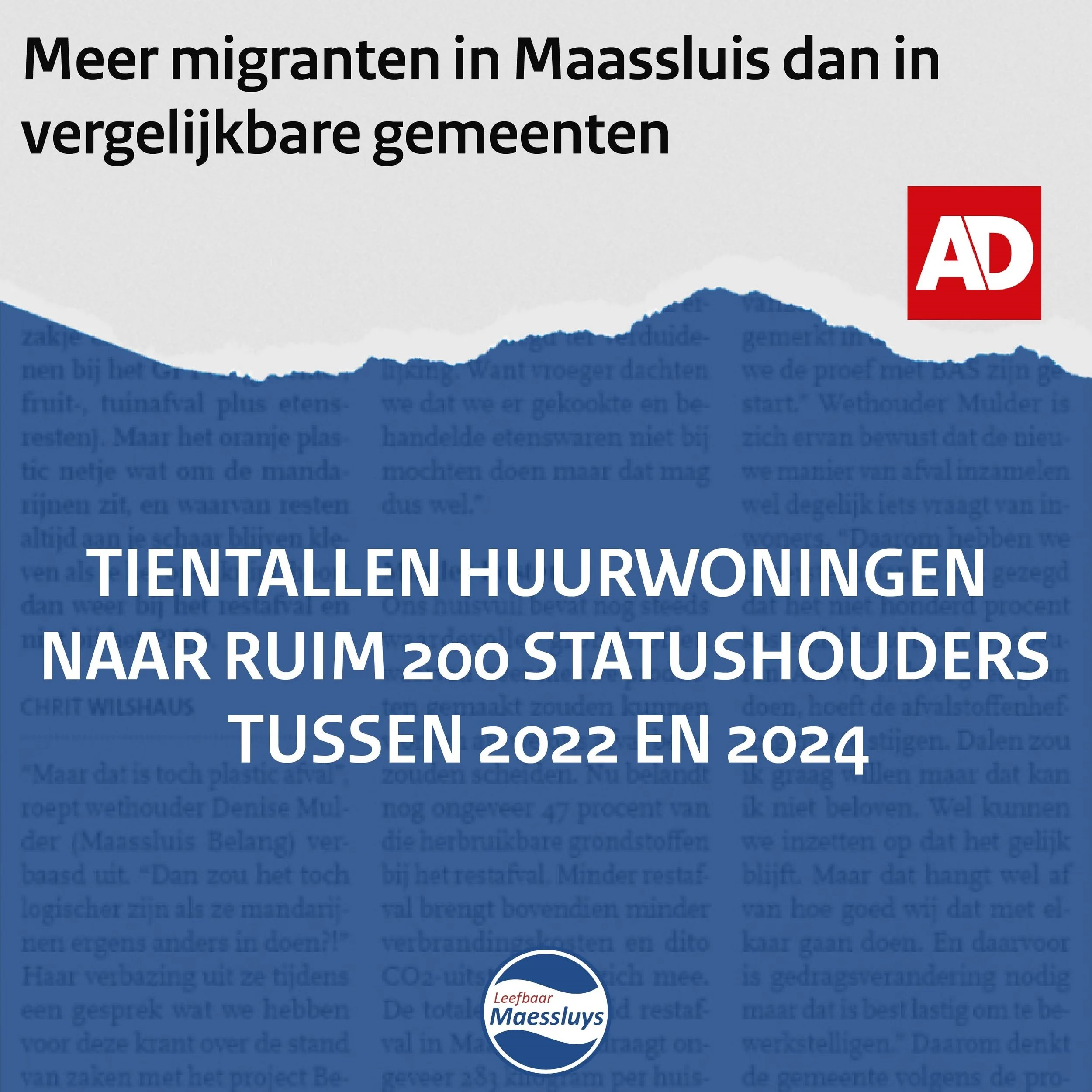 Meer migranten in Maassluis dan elders…