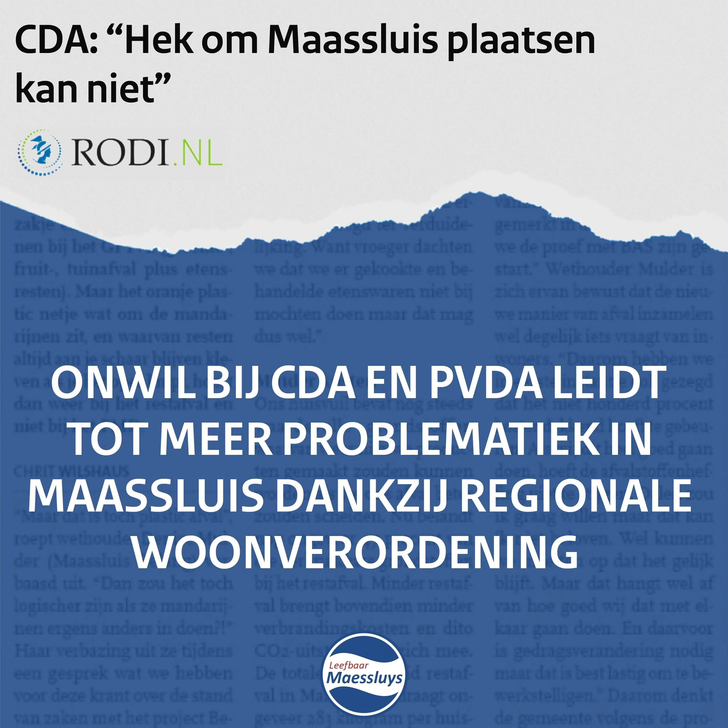 Wij willen een regionale huisvestingsverordening. 