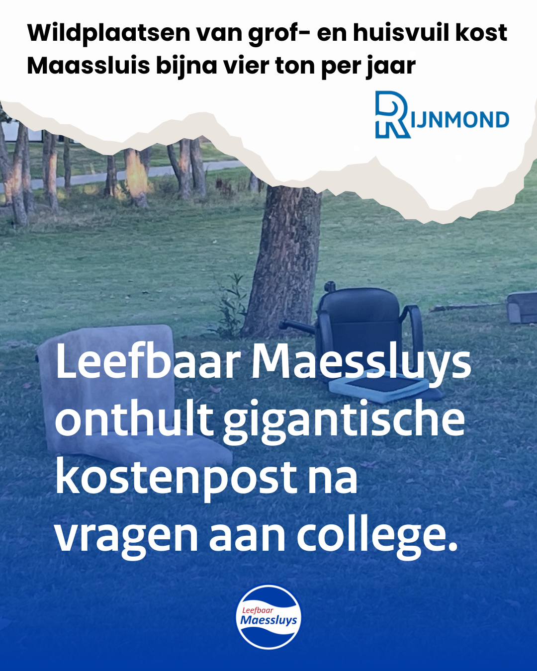 Afvaldumpen kost tonnen per jaar