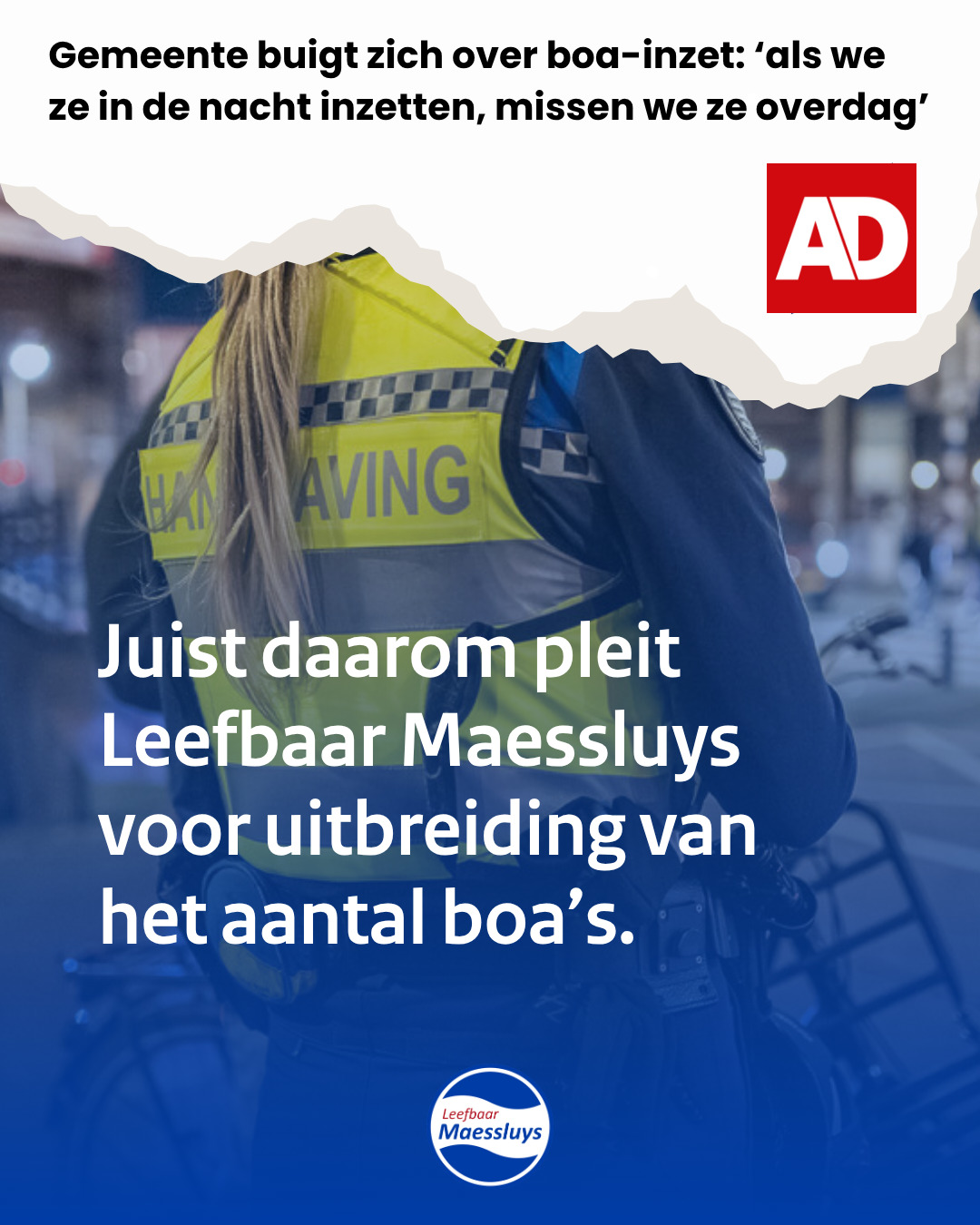 Het college werkt tegen.