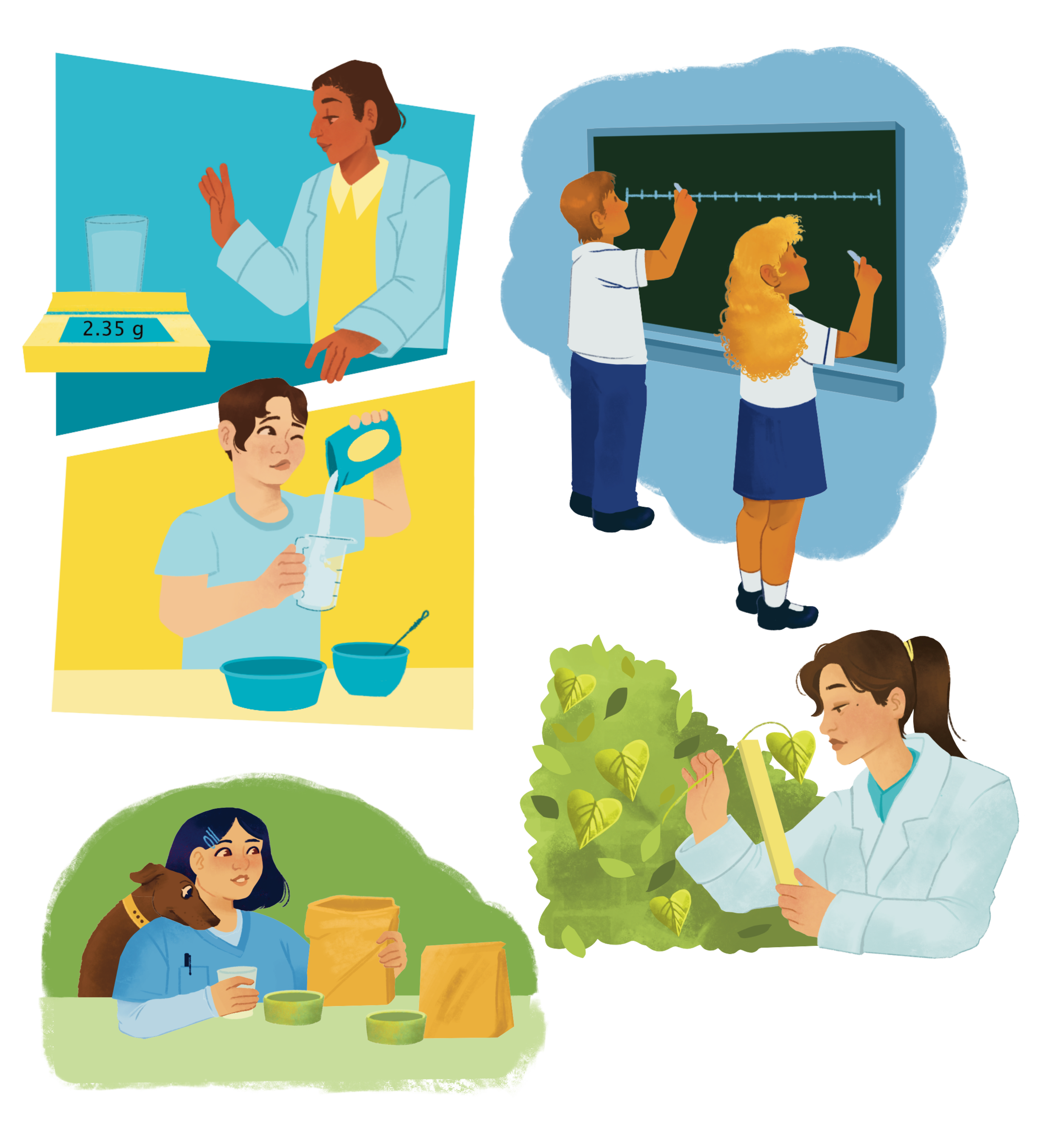 Spot Illustrations for fourth grade math textbook for SM Puerto Rico