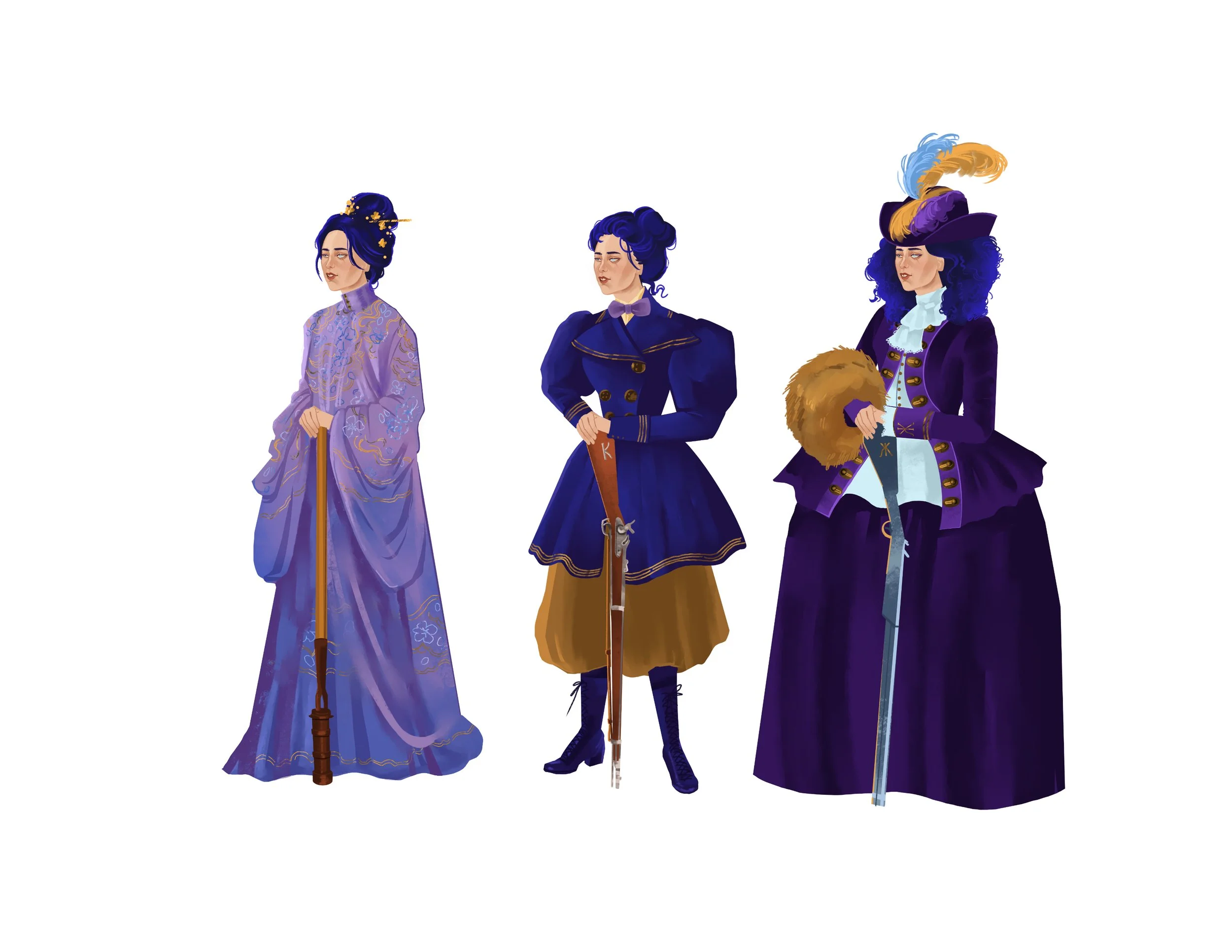 Fashion history examples with the same character