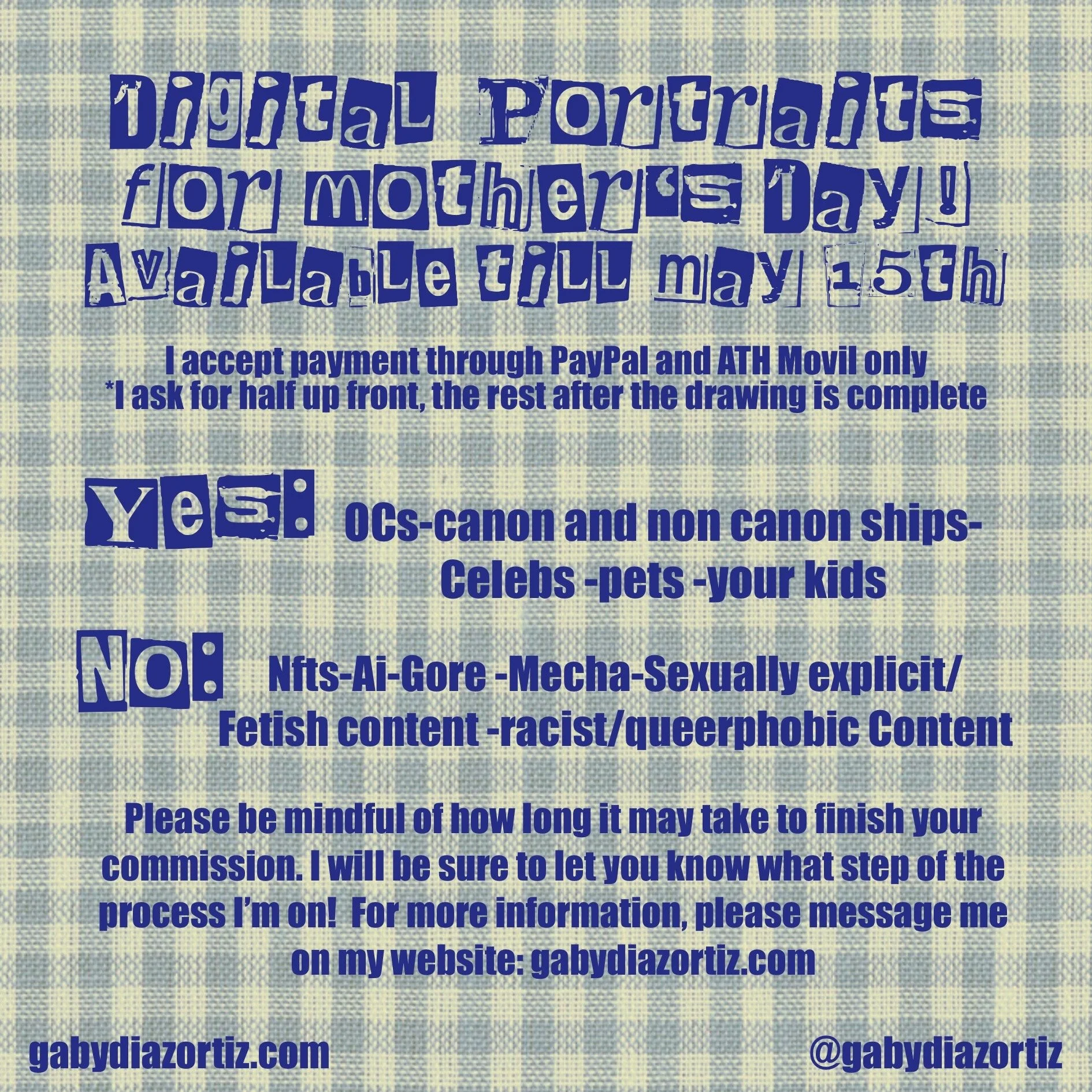  Commission sheet info