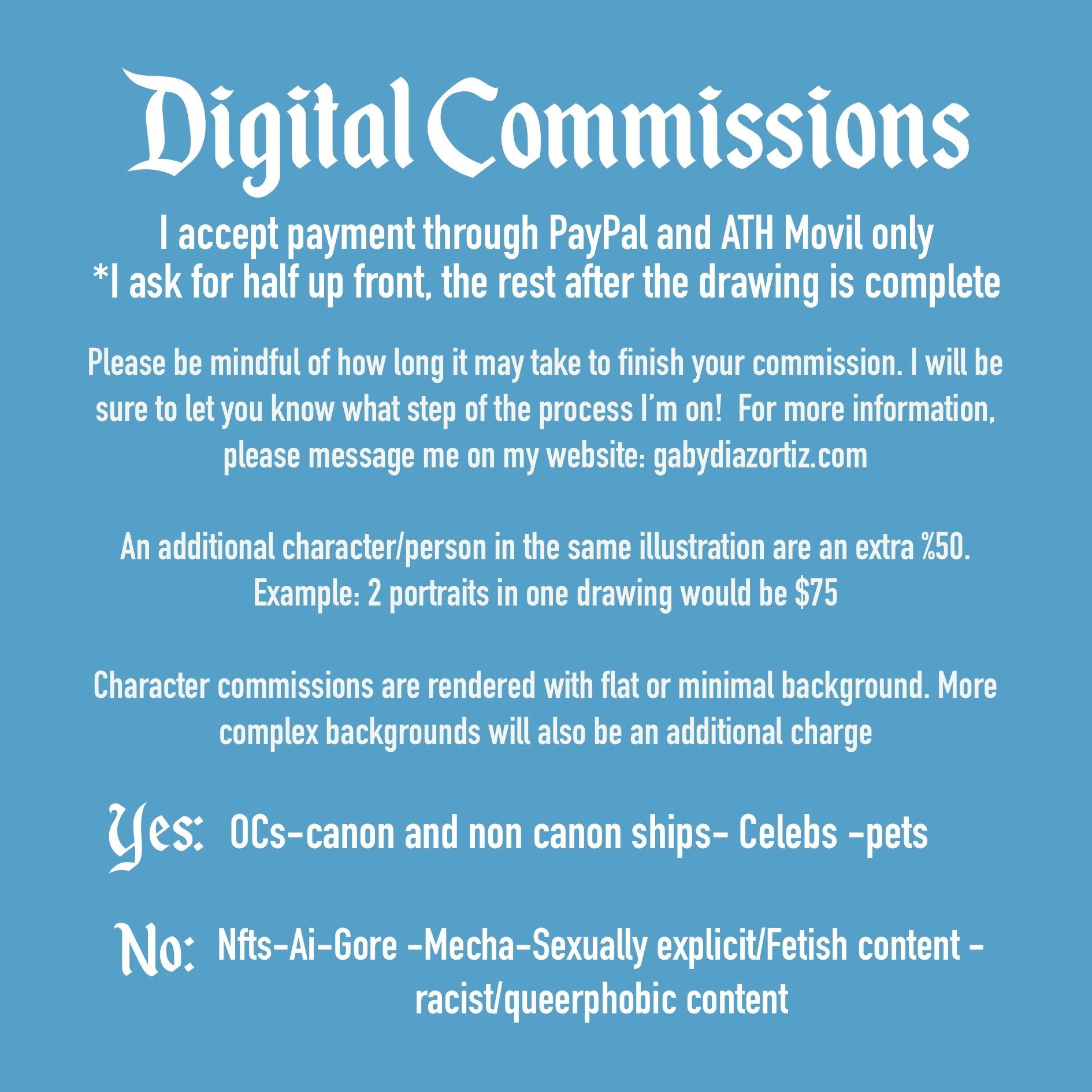 commissions info