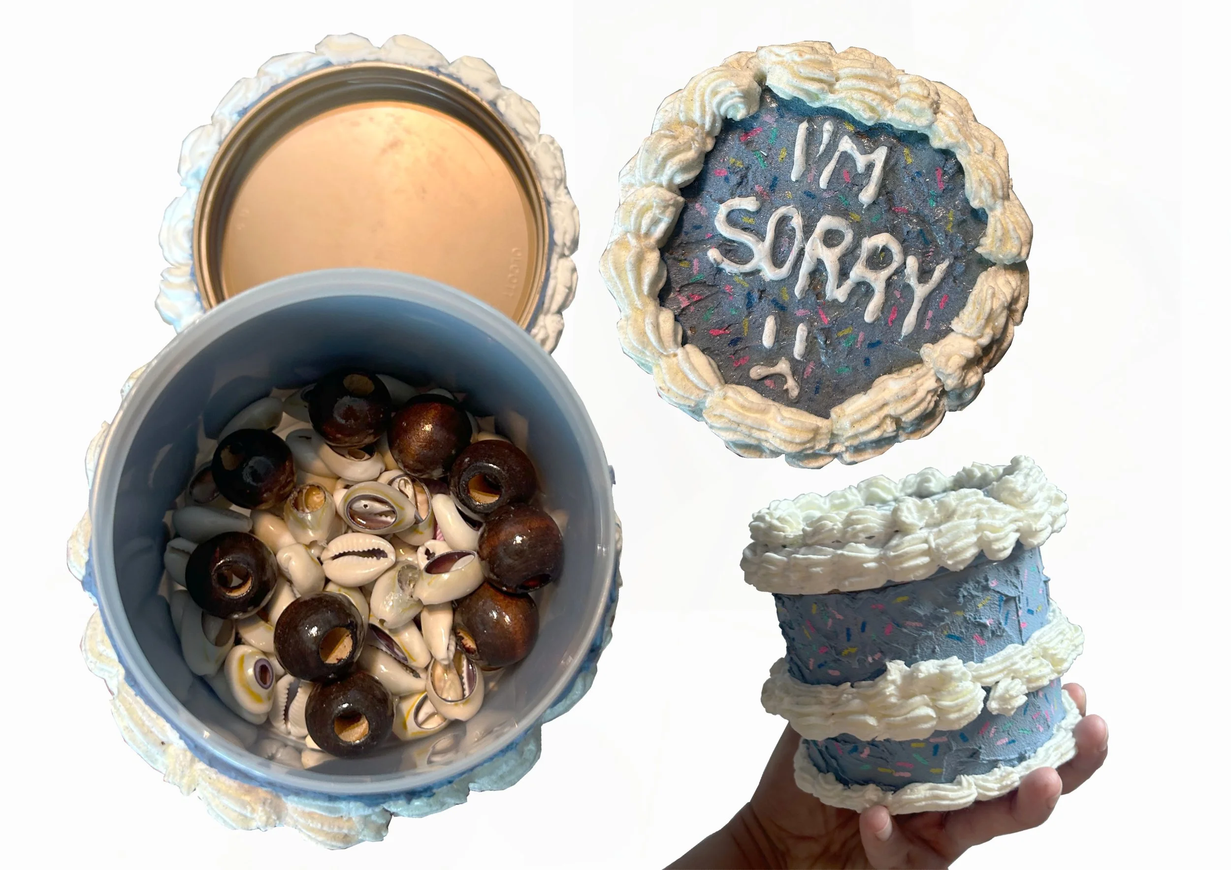 Faux Cake Jar with 2 compartments 