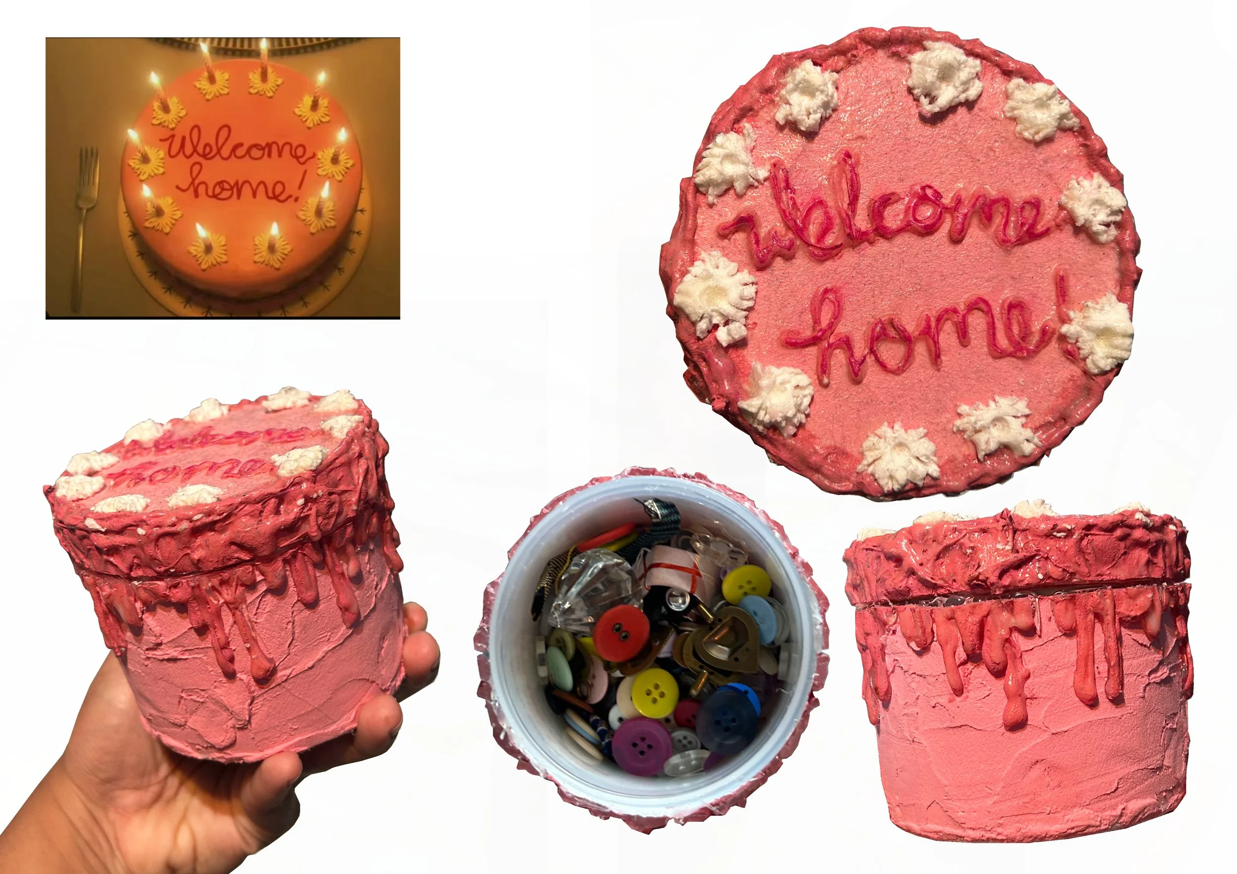 Faux Cake Jar inspired by the welcome home dinner scene in Coraline