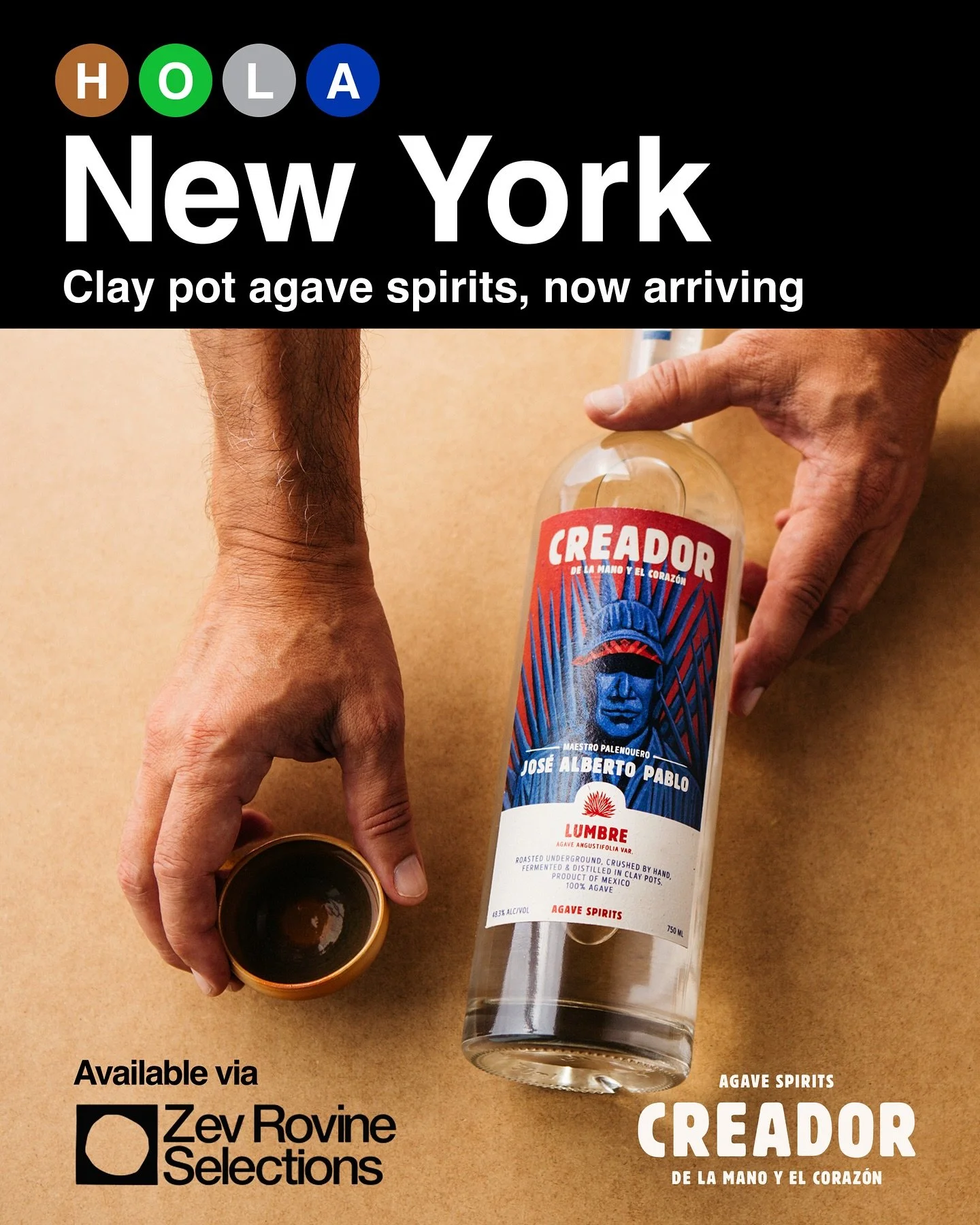 Creador Agave Spirits are now available in New York State via Zev Rovine Selections. Ask for Creador at your favorite venue serving fine wine and spirits. And come try Creador at Bowl of Zole Brooklyn Oct 23.
Salud!
@zevrovineselections 
@geniusliqu