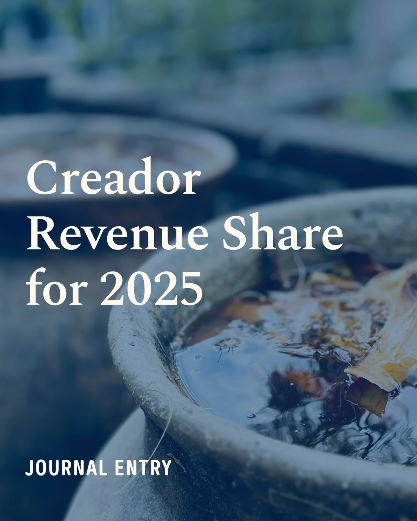 Journal entry - calendar year 2025 revenue share. Read more: https://www.creadorspirits.com/blog

#destiladodeagave
#agavespirits
#independentbrand 
#creadormezcal 
#revenueshare