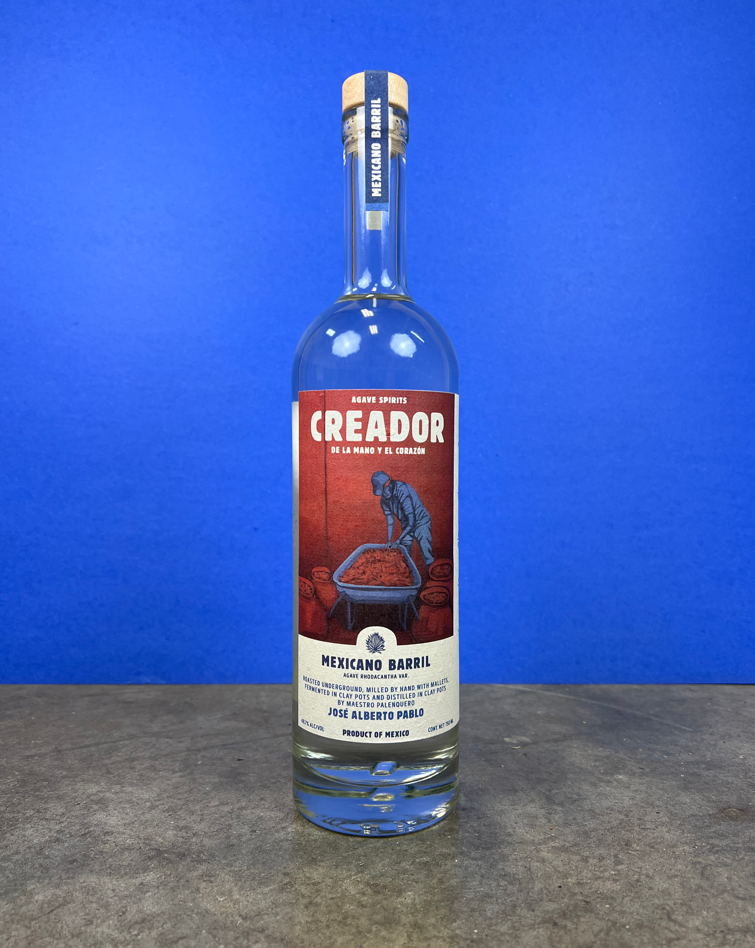 A bottle of Creador Mexicano Barril
