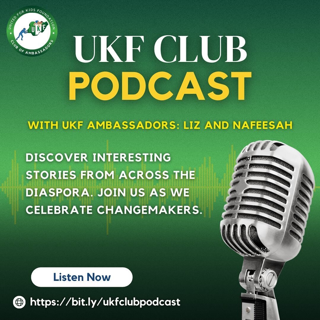 🎧 Drumroll, please 🥁🥁 

We are excited to announce the UKF Club Podcast - your hub for all things United For Kids Foundation and the latest updates from the Diaspora. 

Join us as we talk to change makers in our communities and discuss all the hot