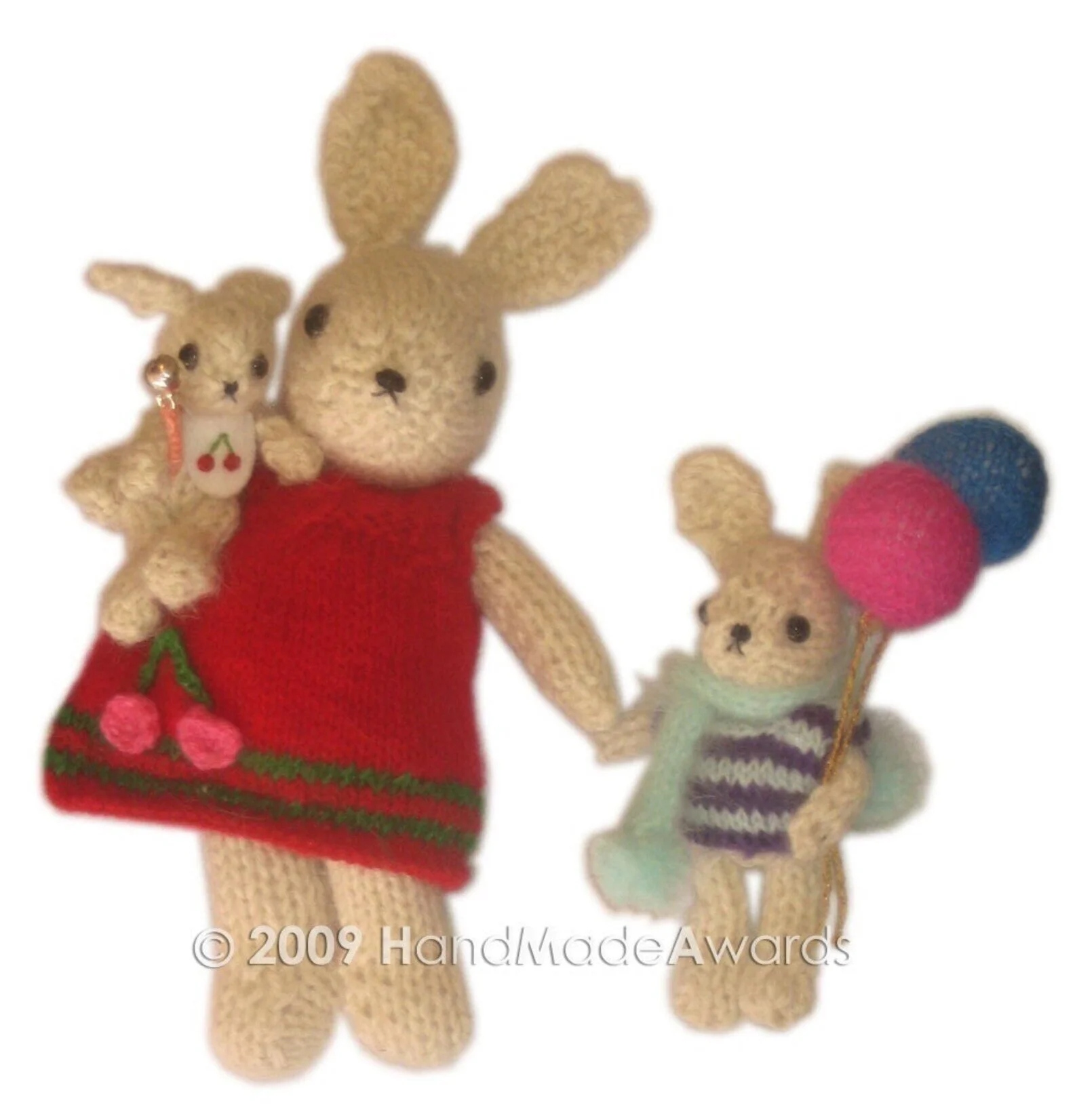 Baby BUNNY, Carriage And his Brother with Balloons Knit PATTERN