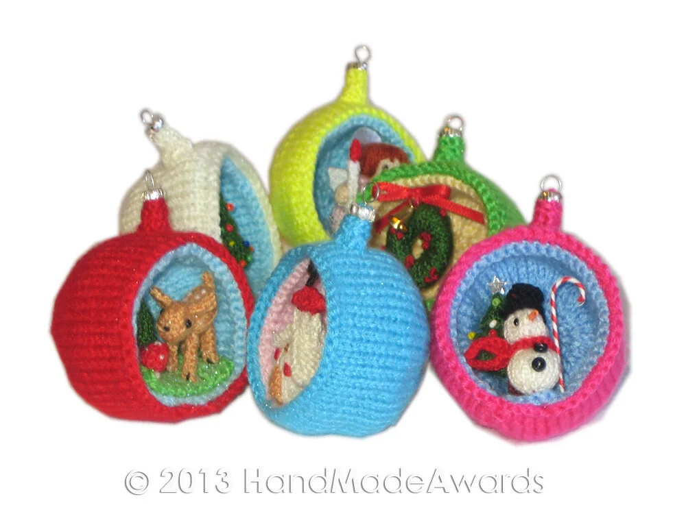 Christmas Diorama Ball SNOWMAN Ornament Knit PATTERN