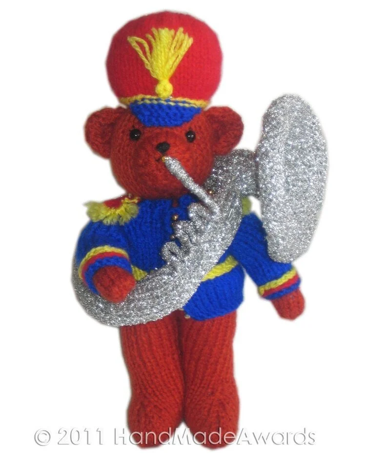 Teddy with Musical Instrument Knit PATTERN