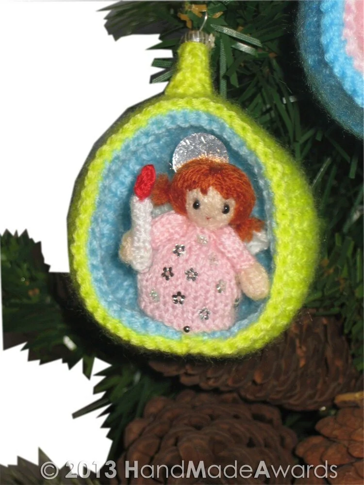 Christmas Diorama Ball ANGEL Ornament Pdf Email Knit PATTERN