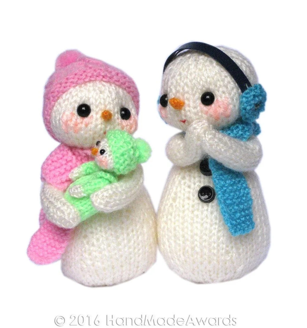 The Snowmen Family, Dad, Mom and Baby Knit PATTERN