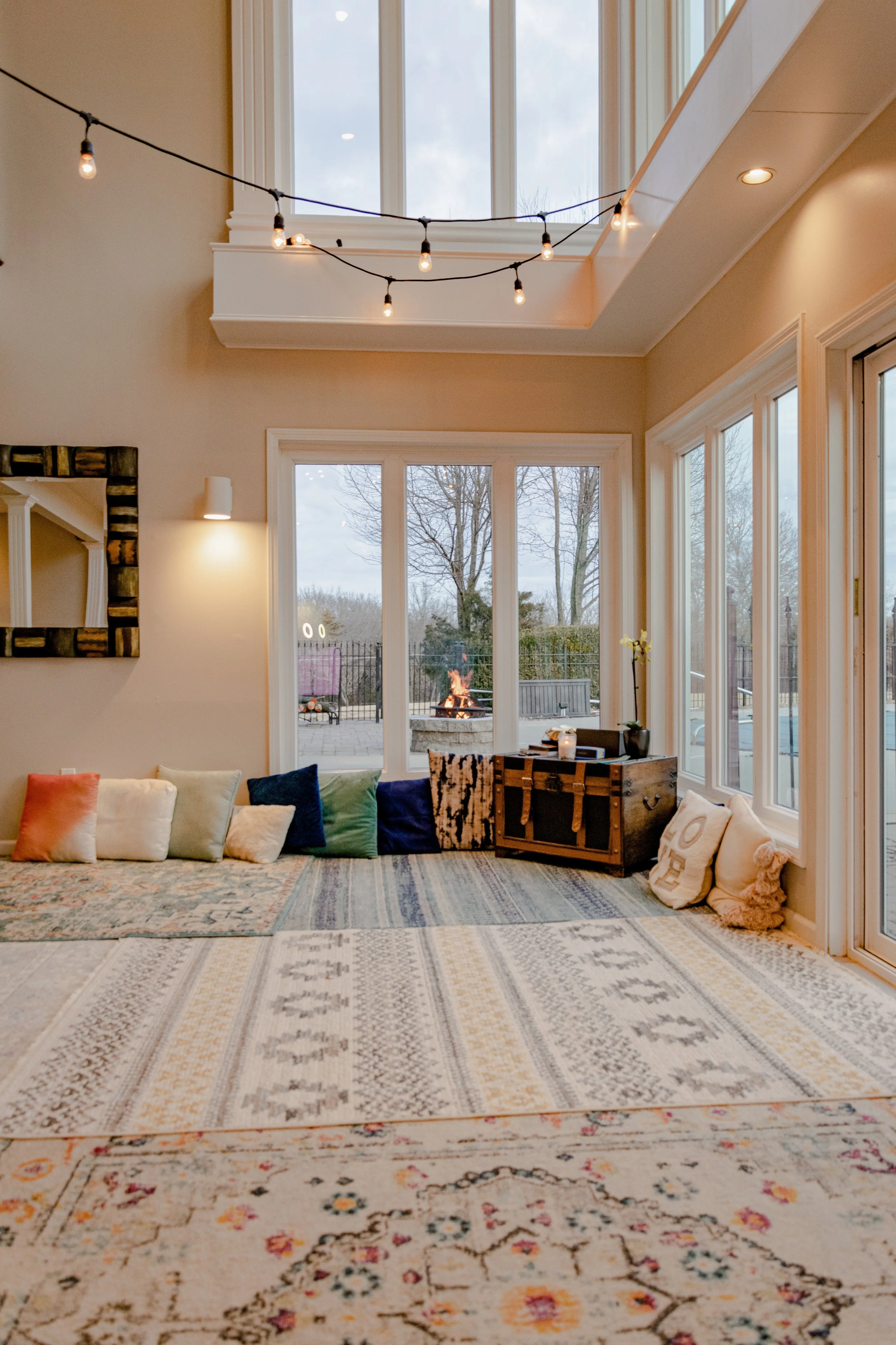 The interior of a retreat group space