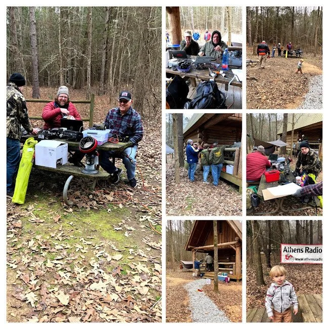 A collage of images from 2021 showing people at Winter Field Day.
