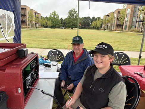 Gant (KR4CWB) and Tom (K9EDD) at STEM Day at Watkinsville Library 2025