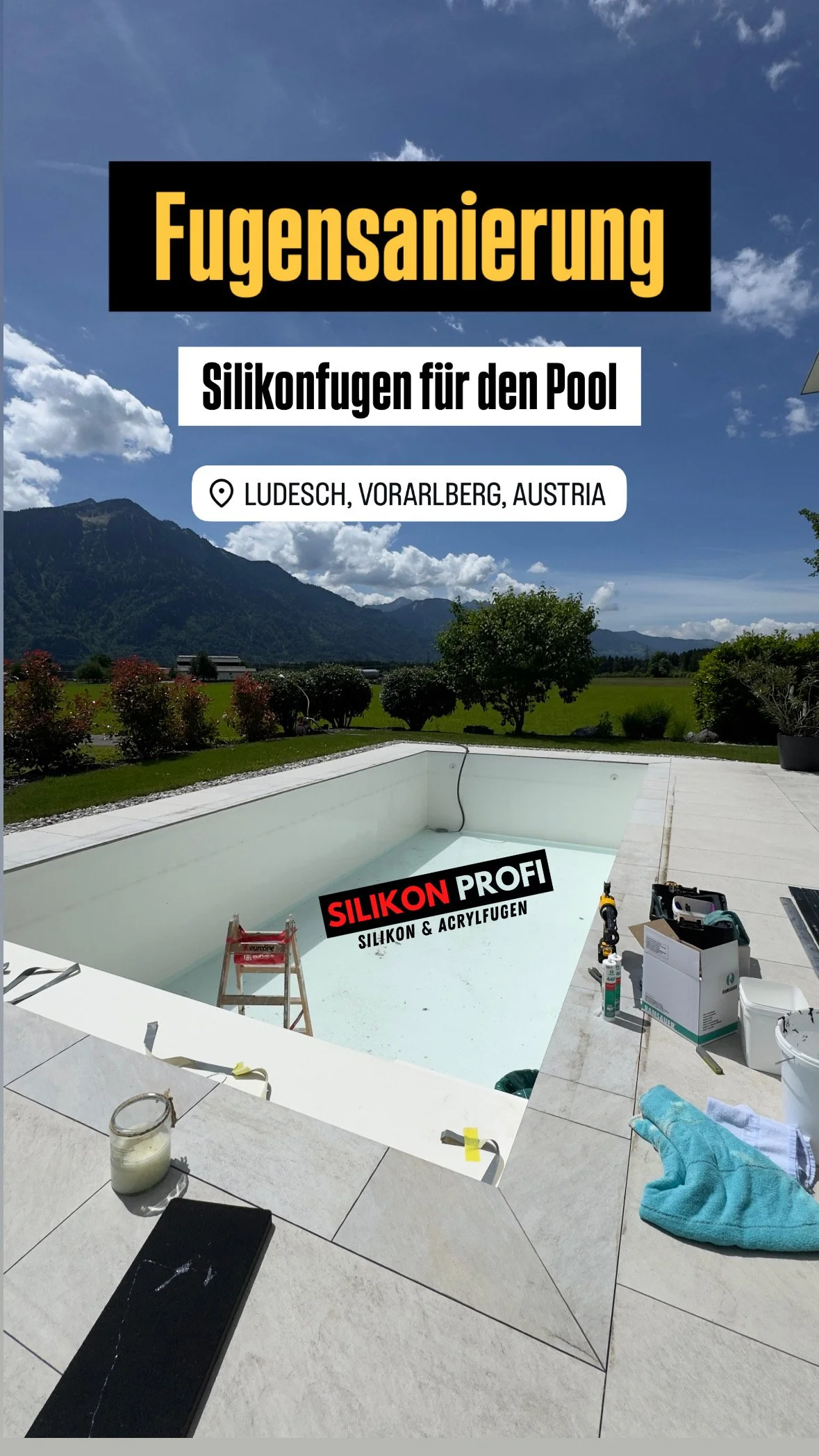 Silikonfugen erneuern im Pool 