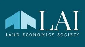 Logo of the Land Economics Society featuring a stylized house and the text 'LAI Land Economics Society'.
