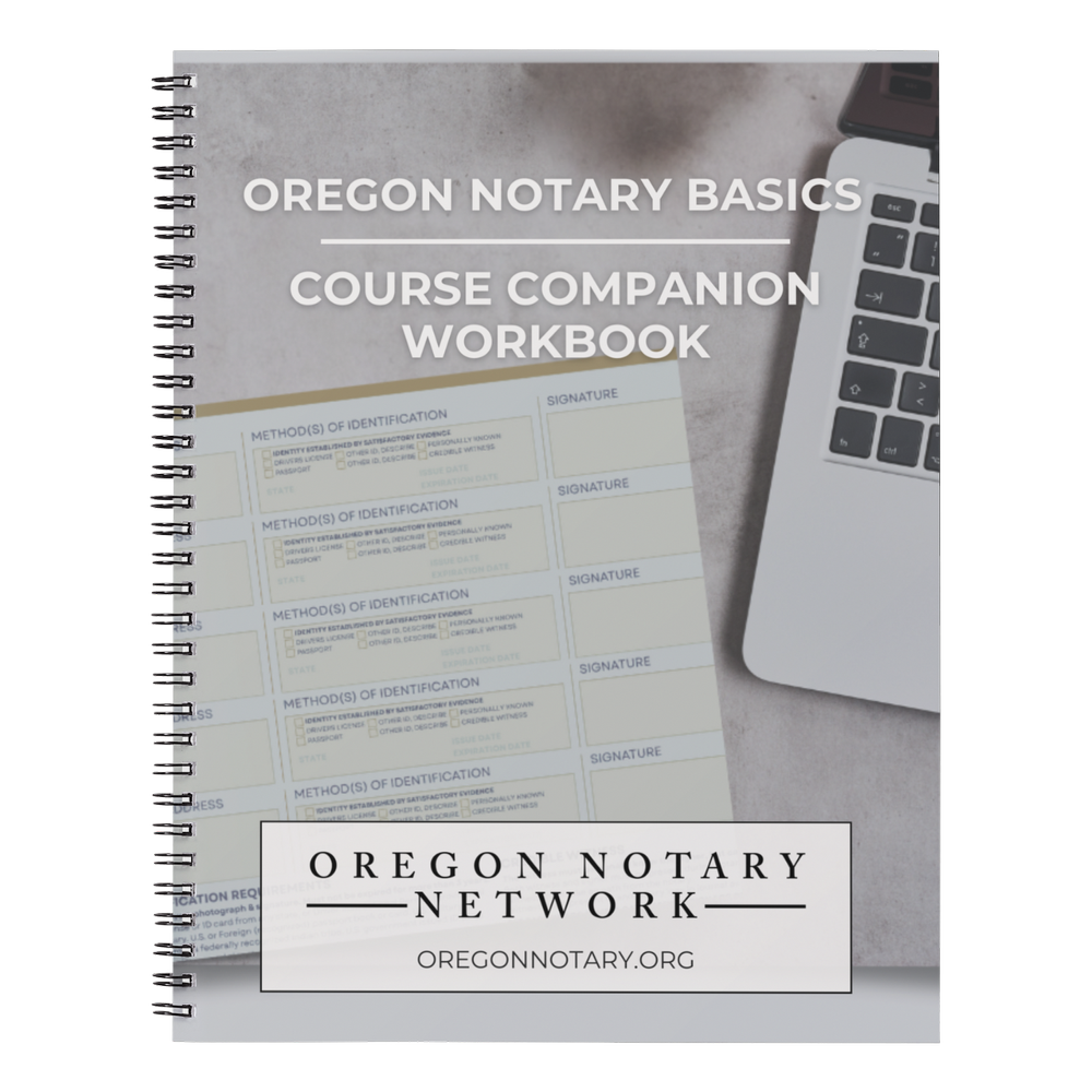 Oregon Notary Box Example Oregon Notary Network