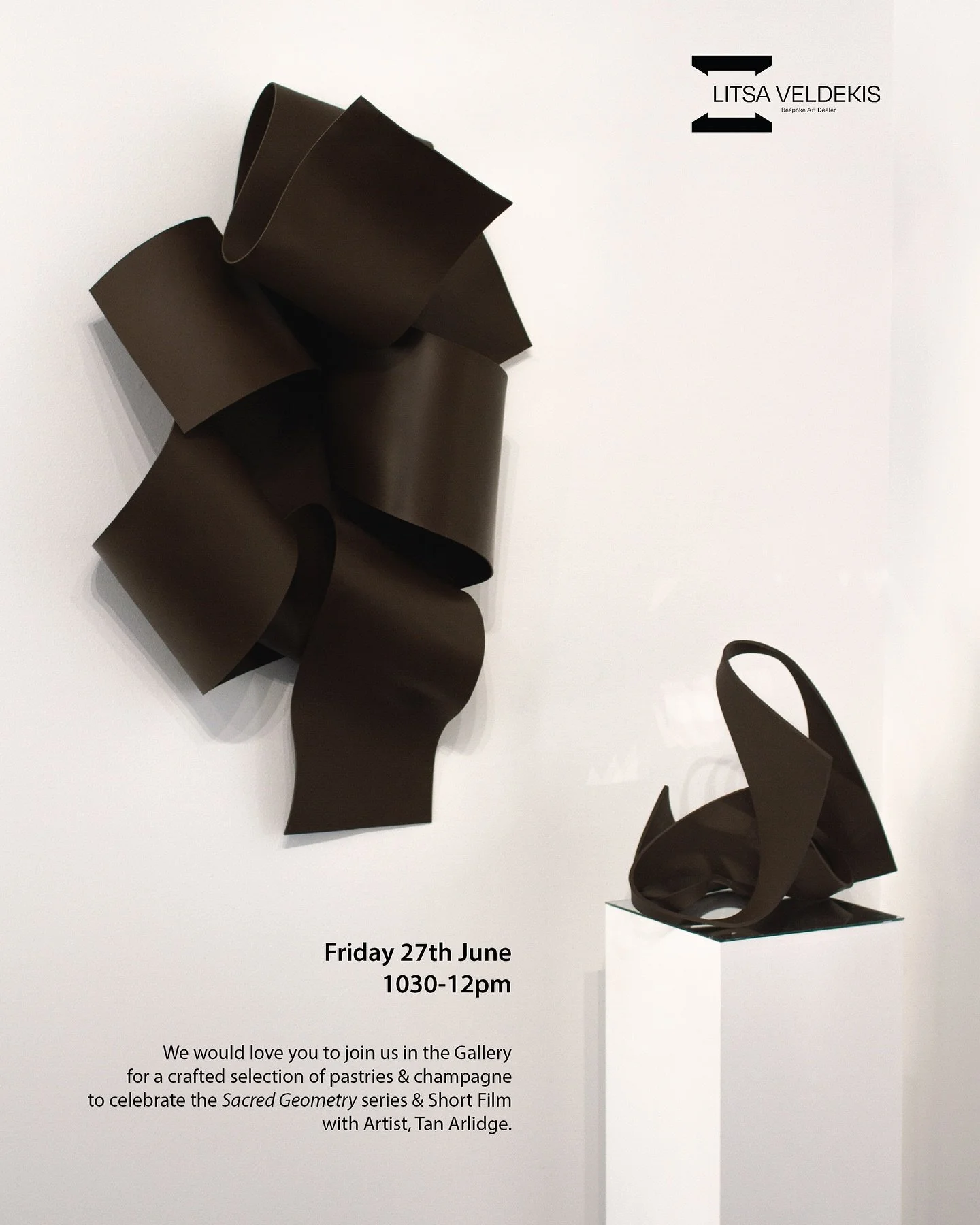 This Friday I’m excited to welcome you all to Litsa Veldekis Gallery for Brunch!  Enjoy the show, view the film and hear me talk about the premise for the entire series - Geometry and the role it plays in our natural world.  A dream combination