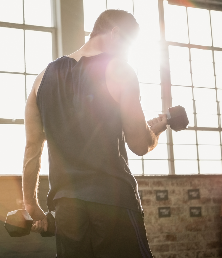 Man lifting weights