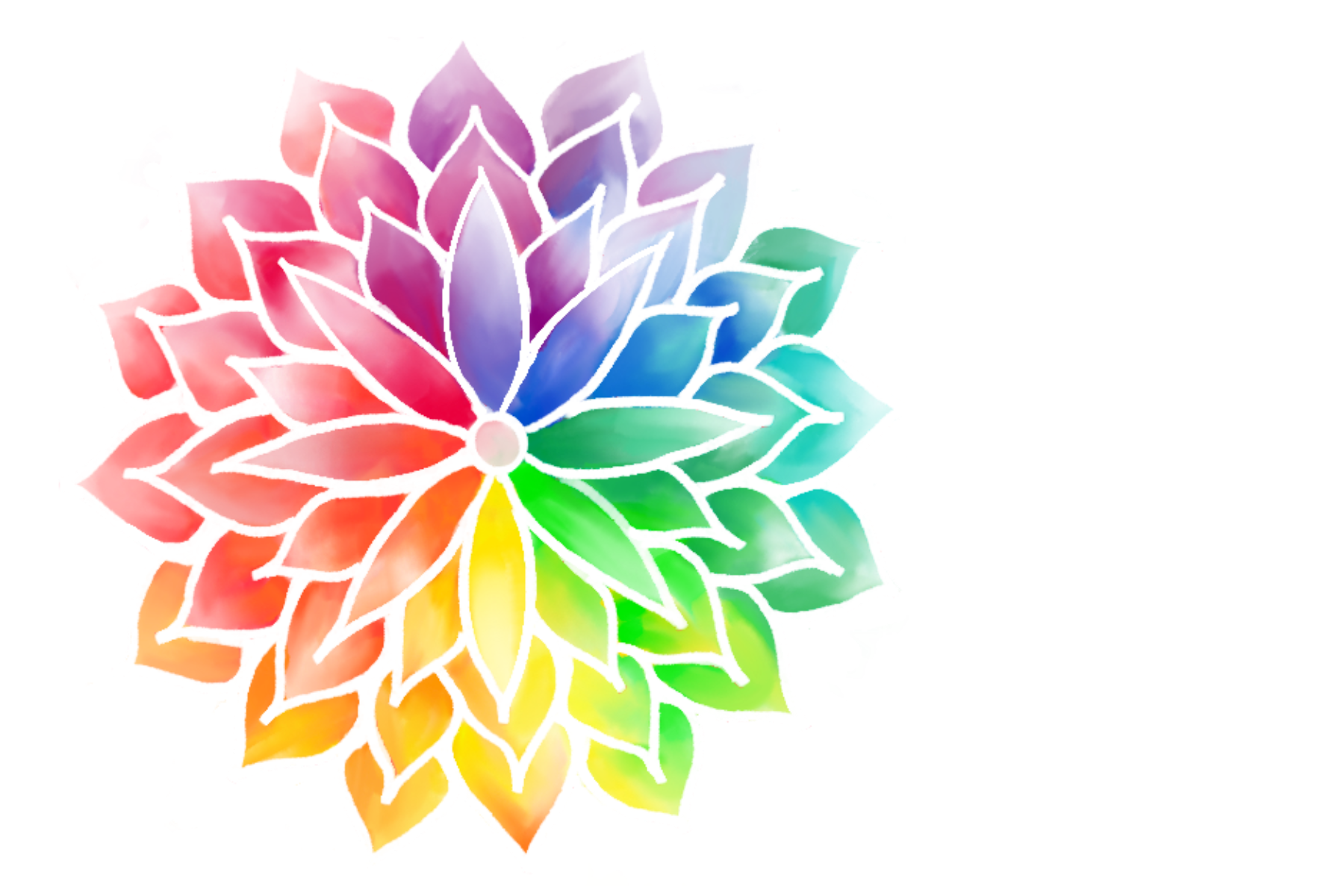 A rainbow lotus flower.