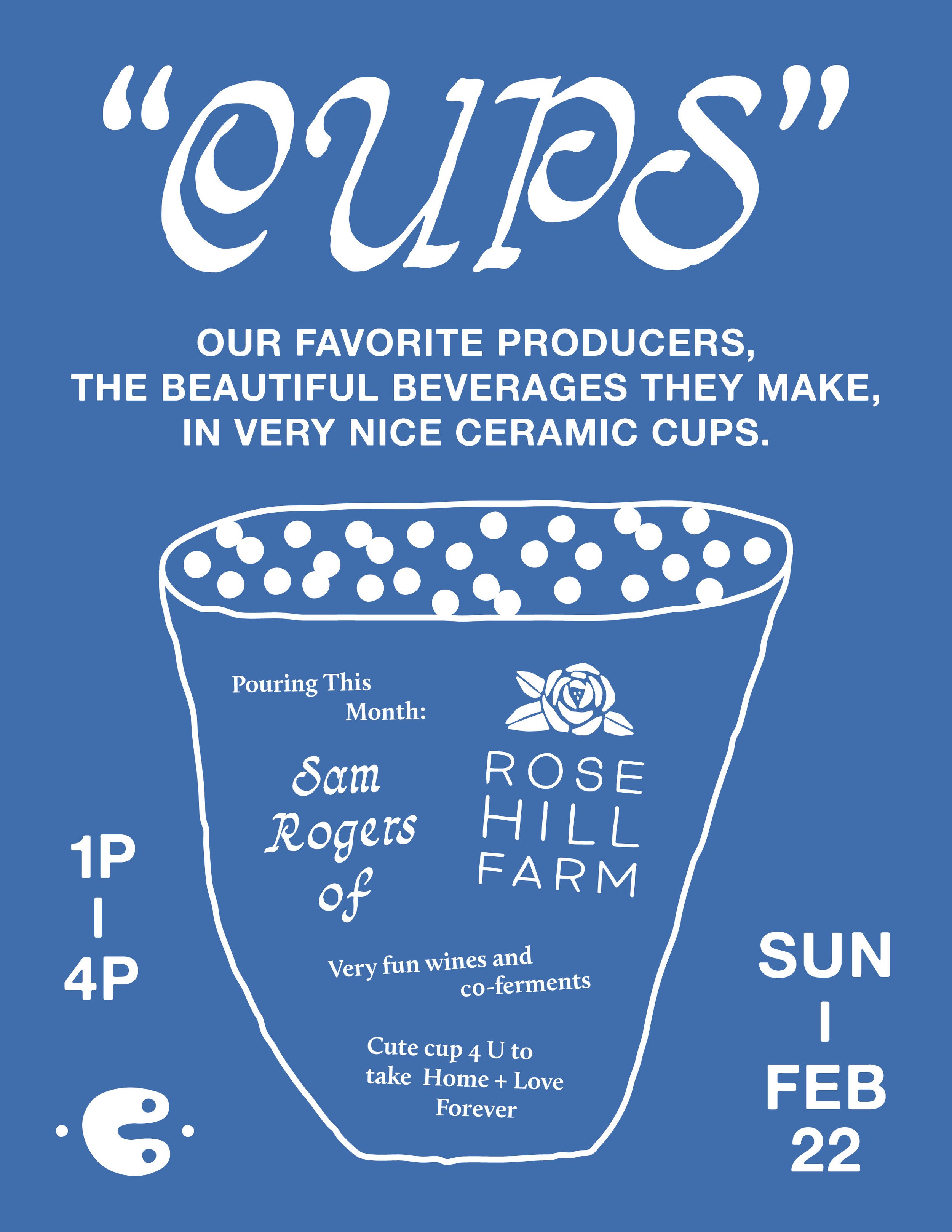 CUPS: Tasting Series w. Rose Hill