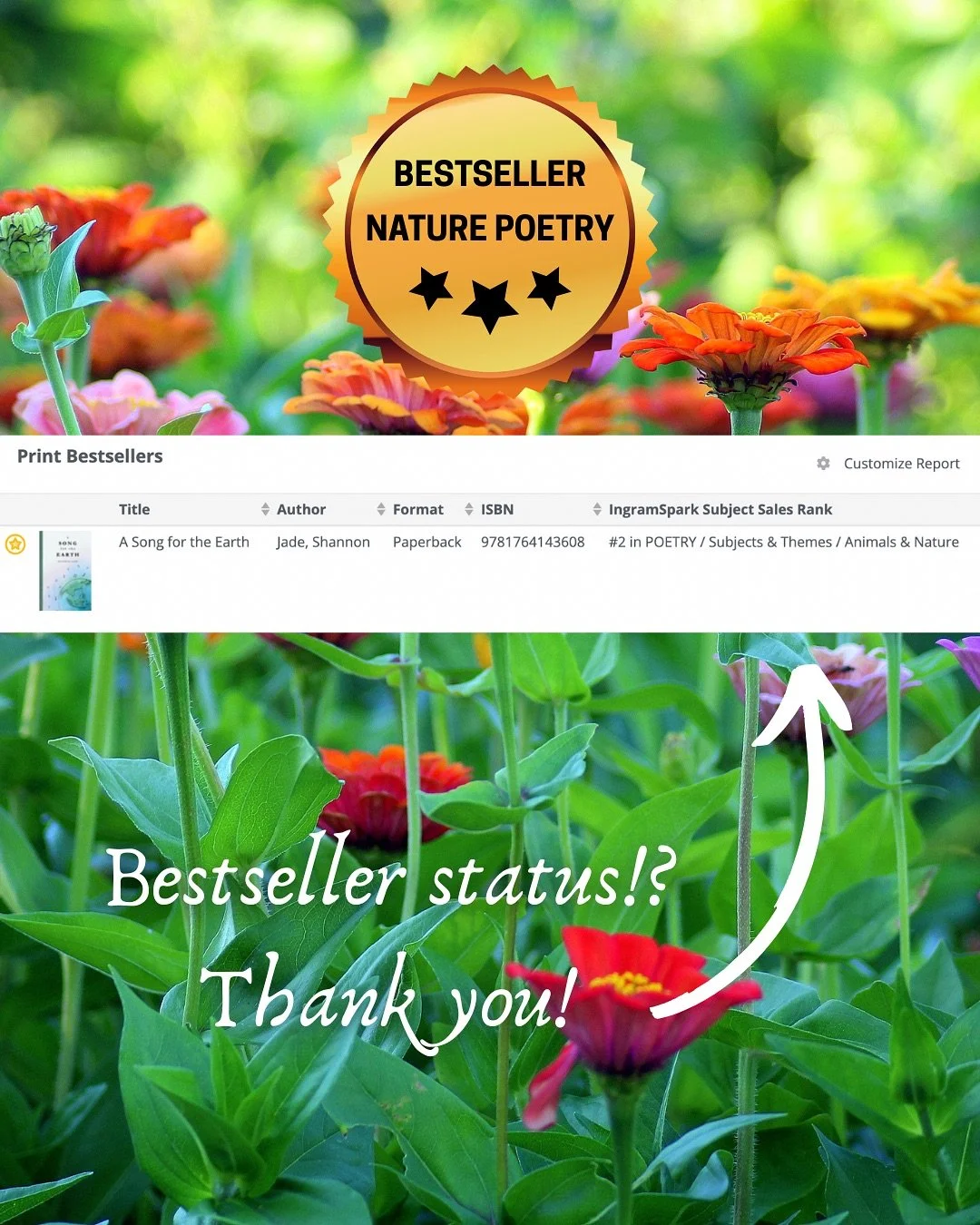 A Song for the Earth is a bestseller! π
Thank you so very much to everyone who has supported this story so far. This experience has been my dream come true—and January’s too. I can’t wait to see where the journey takes us next! Bu