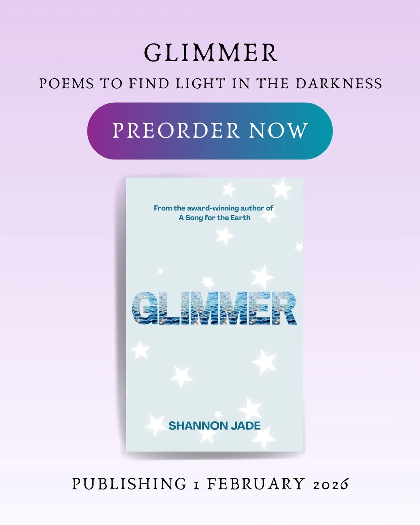 Surprise! We&rsquo;re kicking off the new year with a brand-new book! 📚

This poetry collection is built on hope, designed to offer a little light in the darkness. 🌟

Glimmer honours the power of poetry to make this world a brighter place, offering