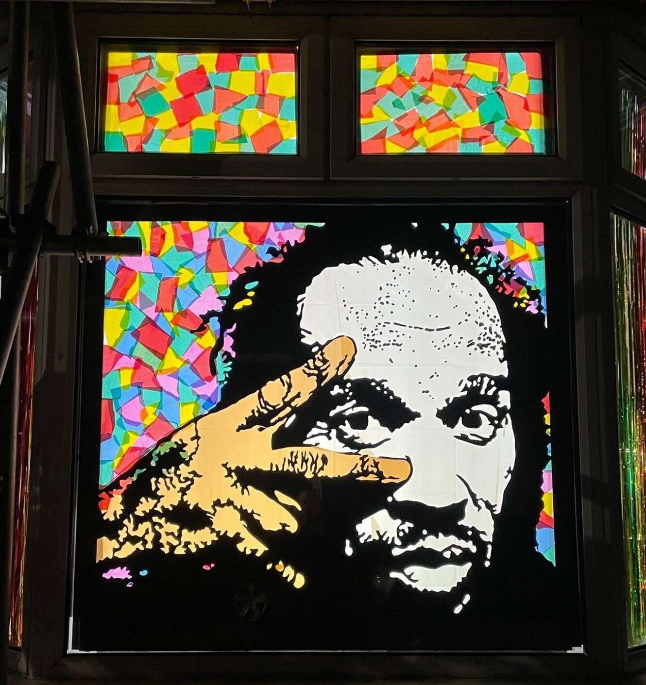 Benjamin Zephaniah @officialbenjaminzephaniah - by @aceroneuk &amp; @realconnietact for @windowwanderland Bishopston, Bristol 2024.
Back in 2016 my Mum invited me to help her create some artwork for her front room window as part of a new community ar