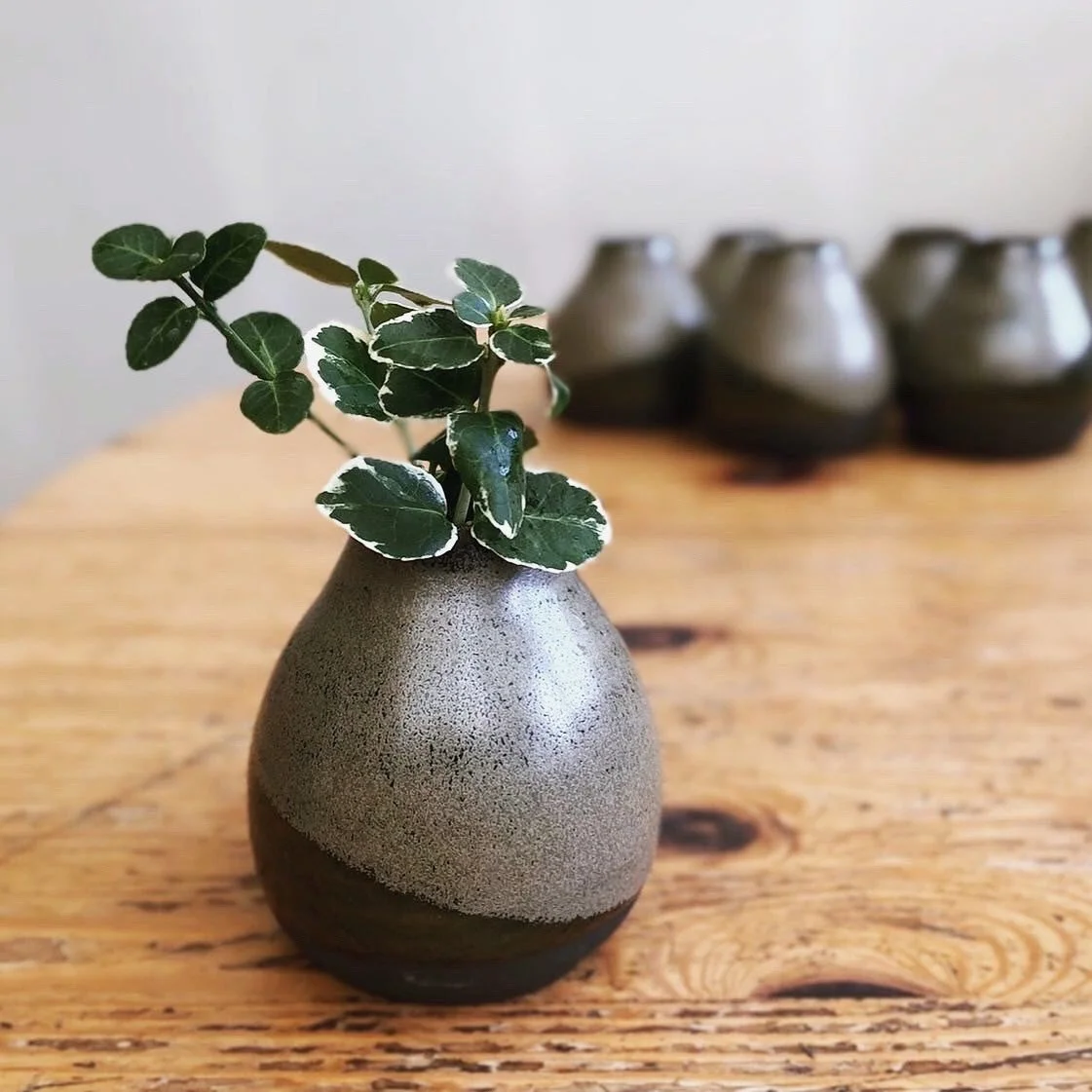 Pare-shaped Bud Vase - Grey