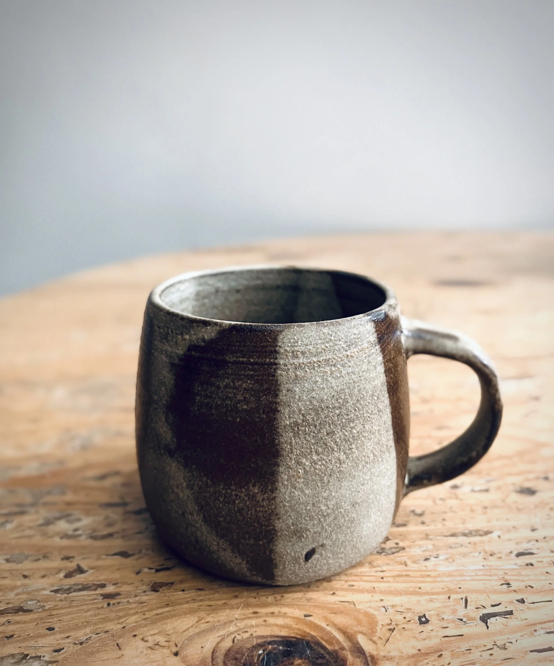 Mug - Oatmeal glaze on Black clay