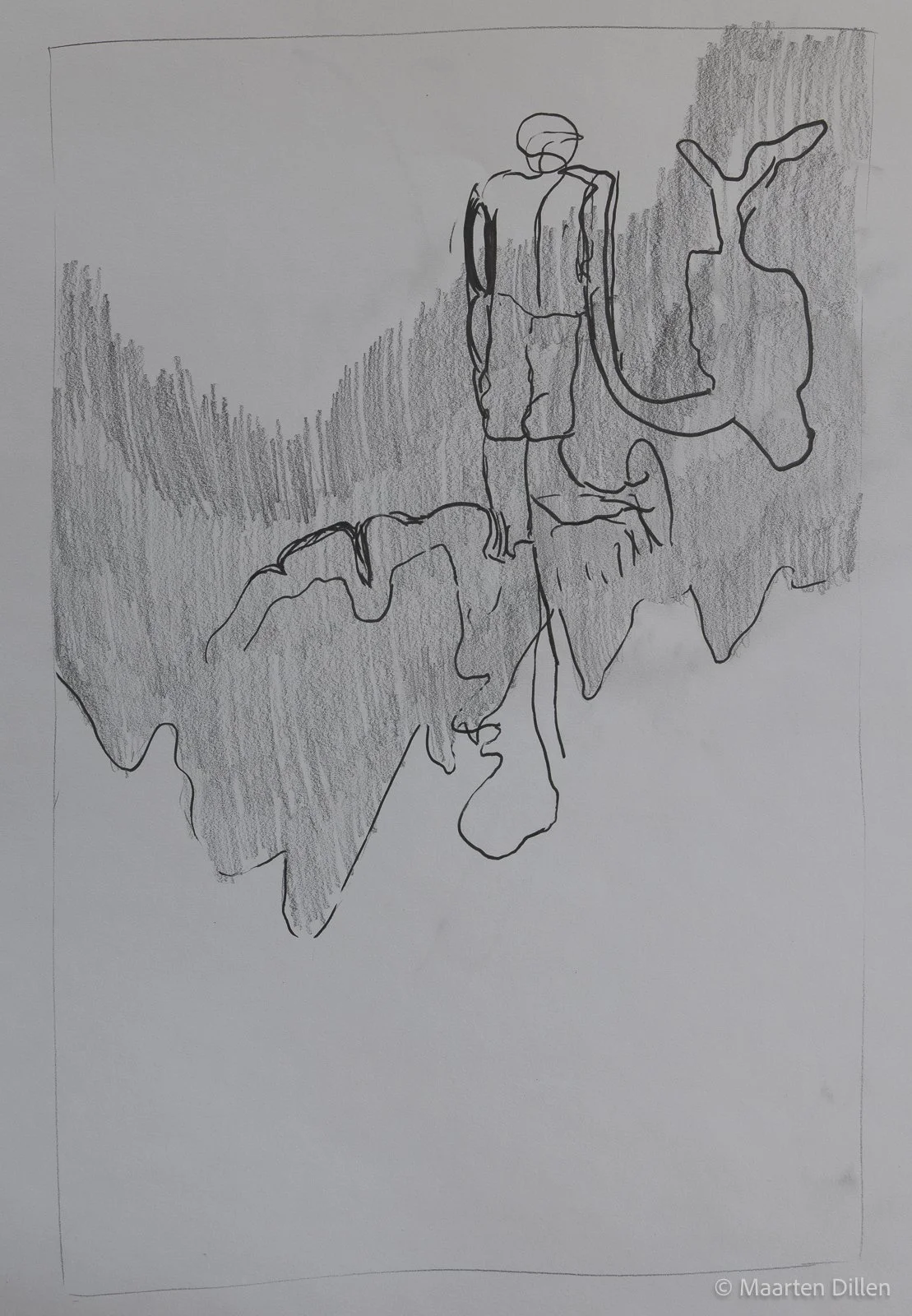 Sketch "Untitled", 2026, colored pencils and graphite on paper - dimensions (50cm x 35cm)