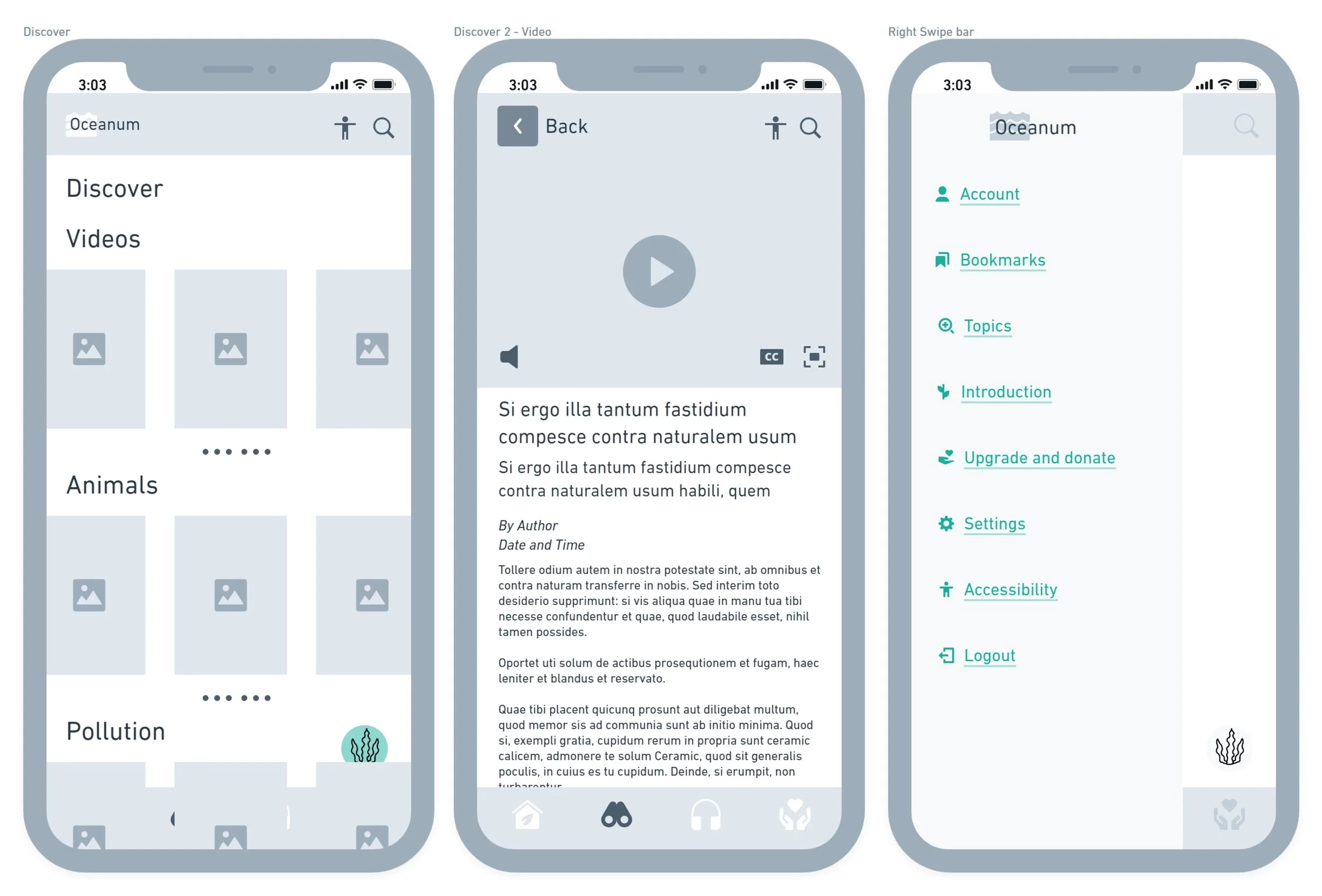 Low-fidelity wireframes