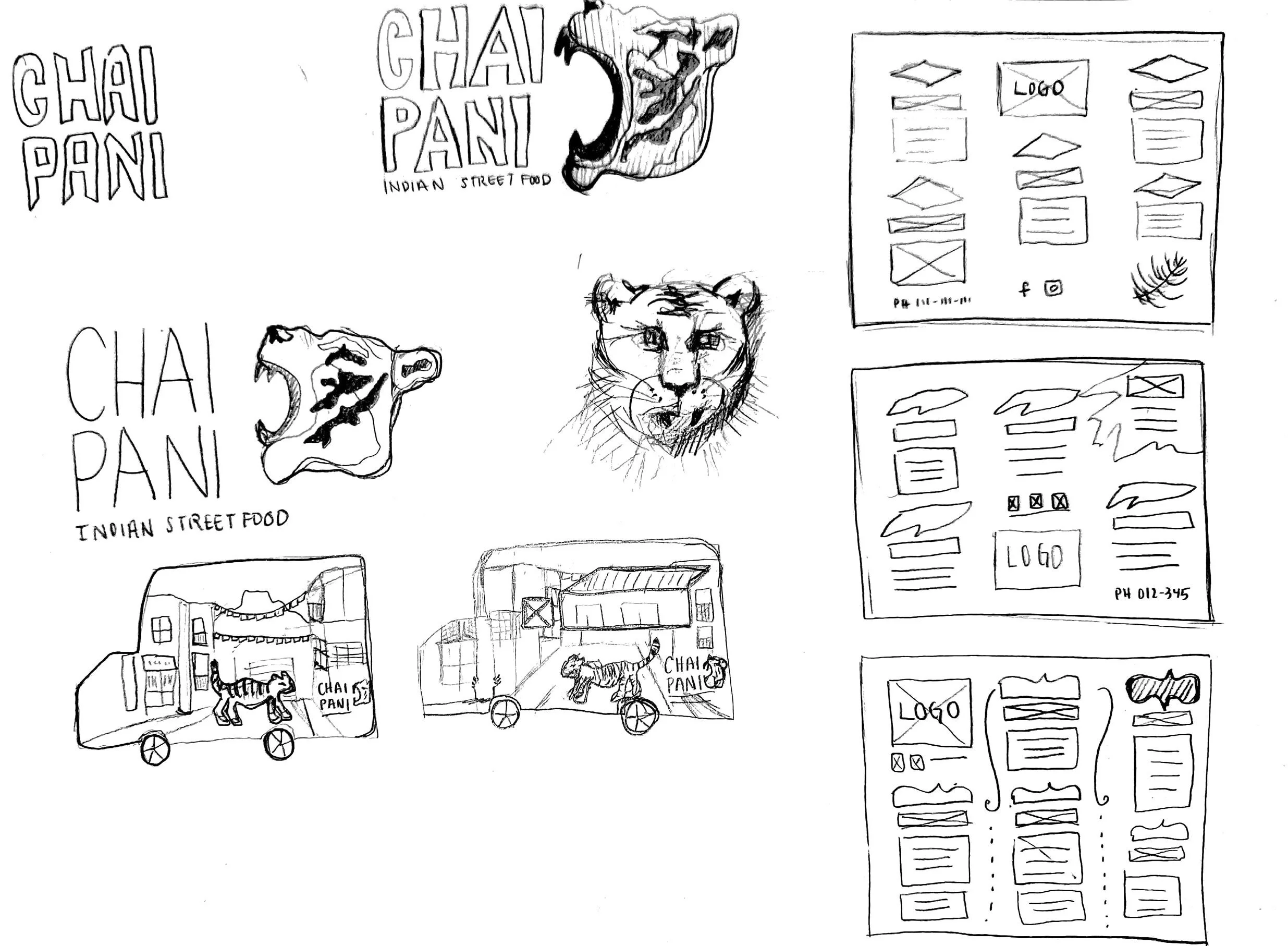 Chai Pani Logo sketches