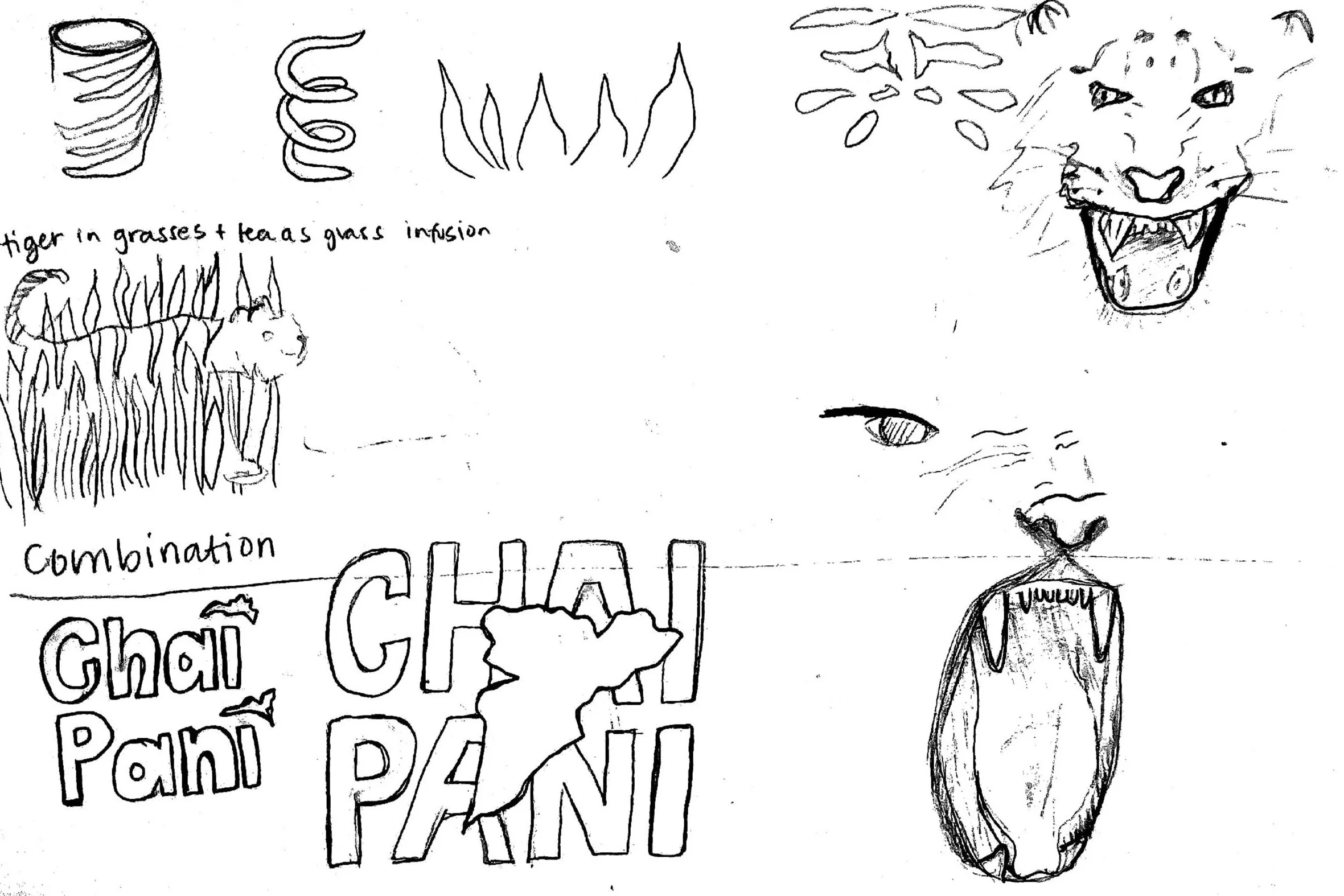 Chai pani logo sketches