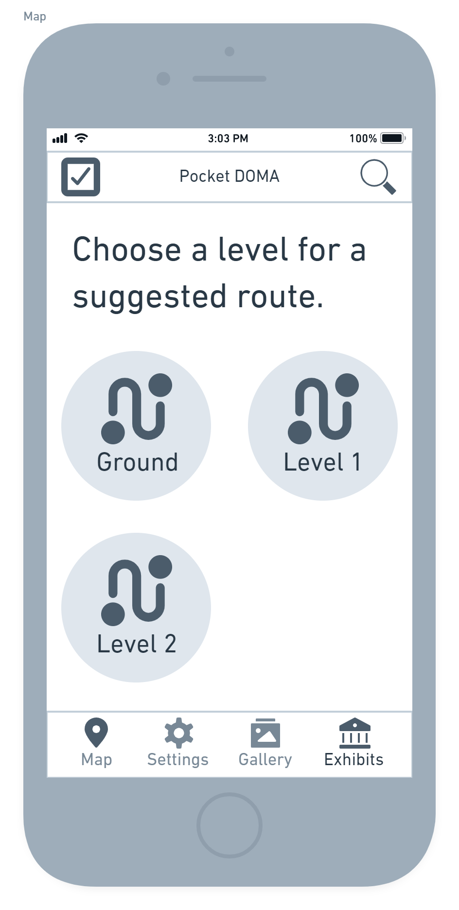 Map - Low Fidelity Wireframe