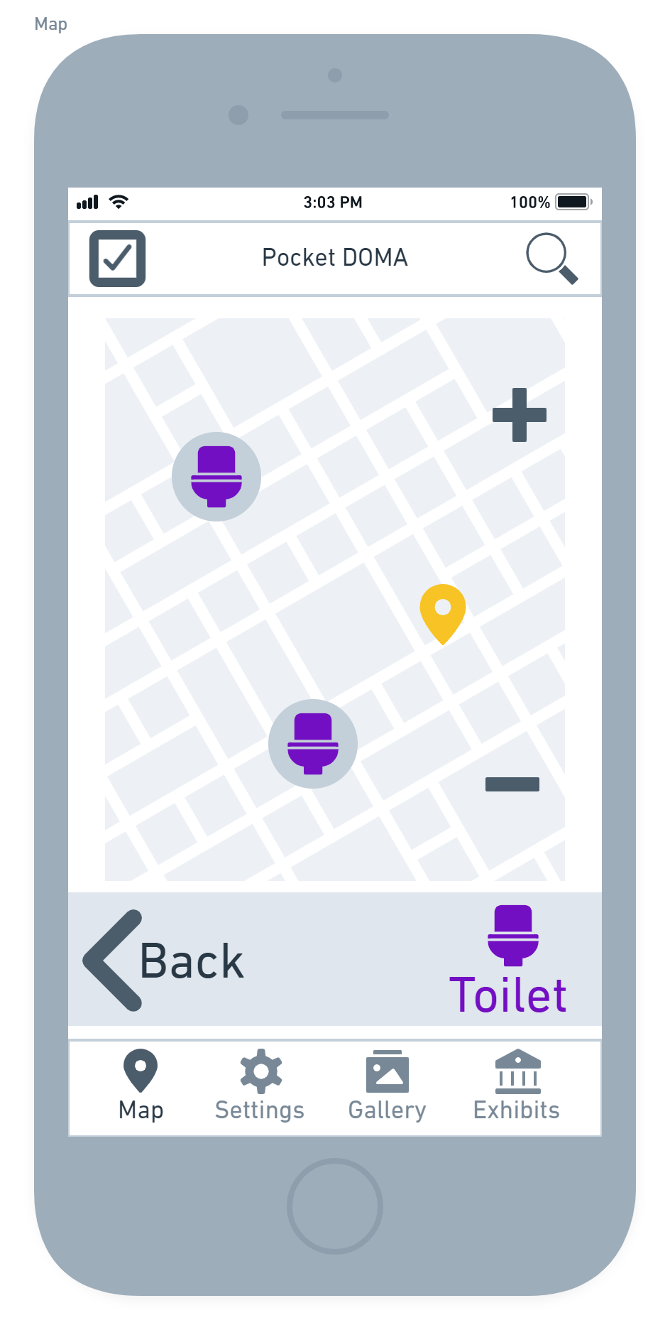 Map - Low Fidelity Wireframe
