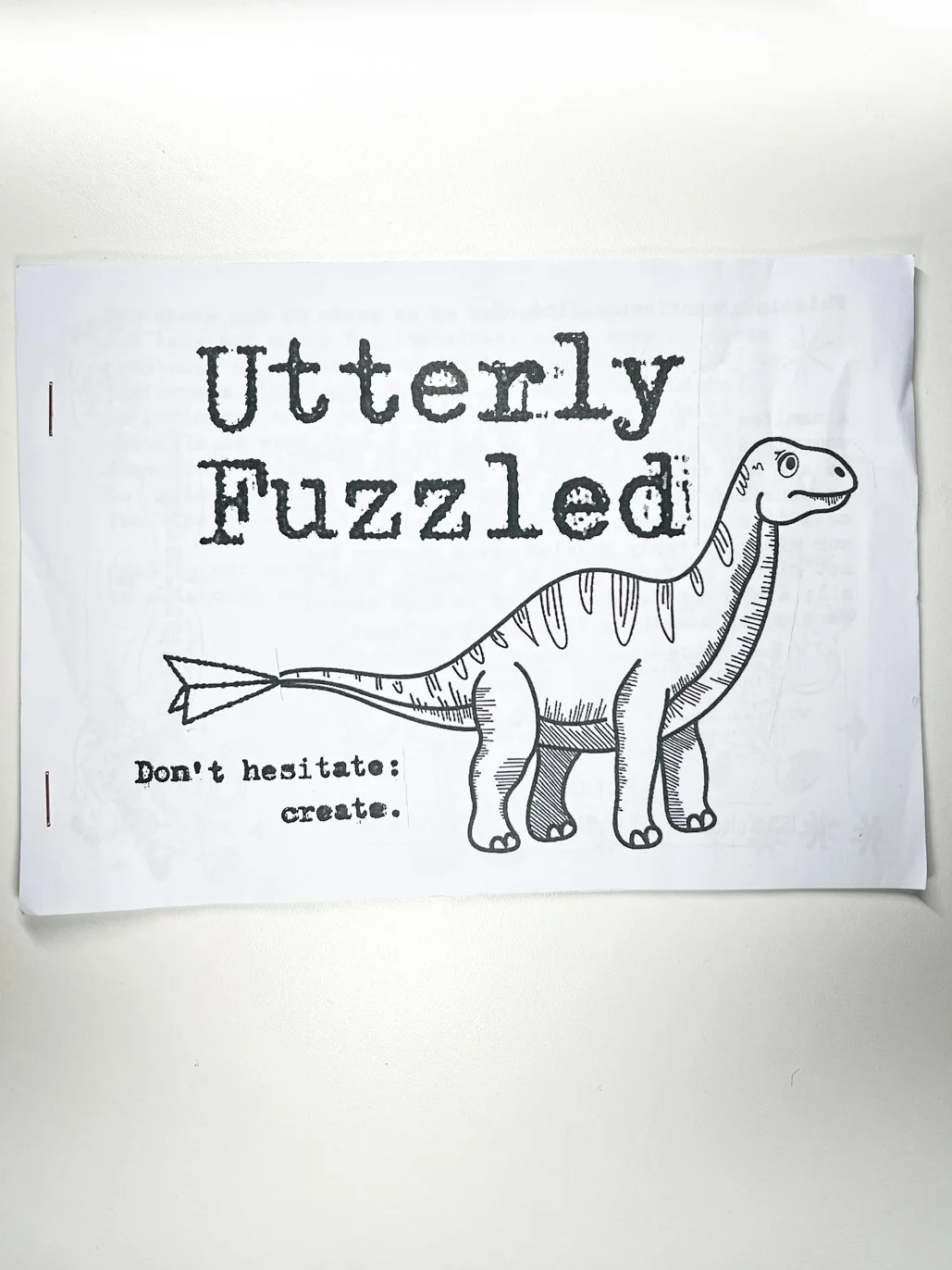 Utterly Fuzzled - don't hesitate: create	Utterly Fuzzled promotions (Jo and Pete)