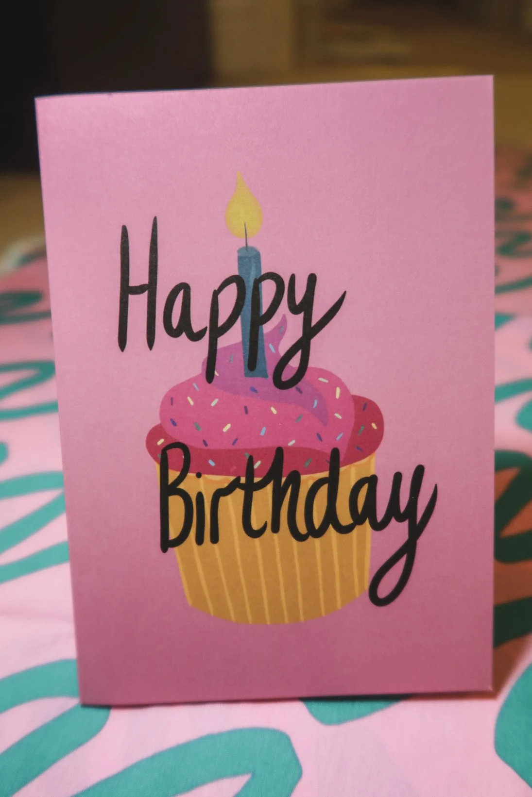 Happy birthday - pink cupcake card