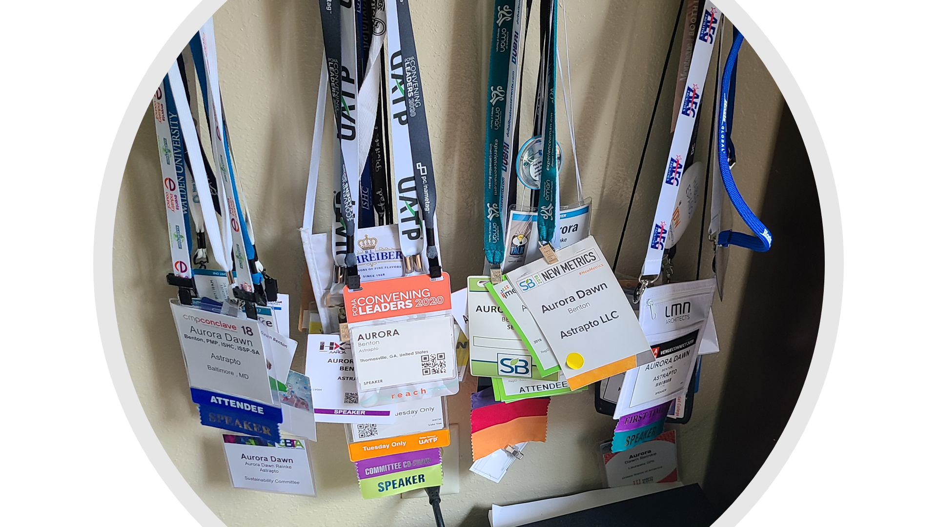 While a fun keepsake, name badges and lanyards present an opportunity to rethink - such as many who’ve removed plastic as seen here (while others are made with plastic, and even cloth and zippers.