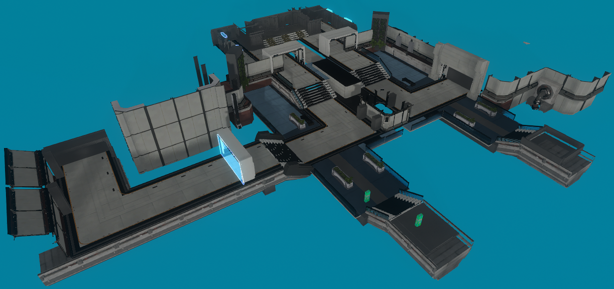 One of several blocked-out promenade tests, for an early version of the "New Babbage" landing zone.