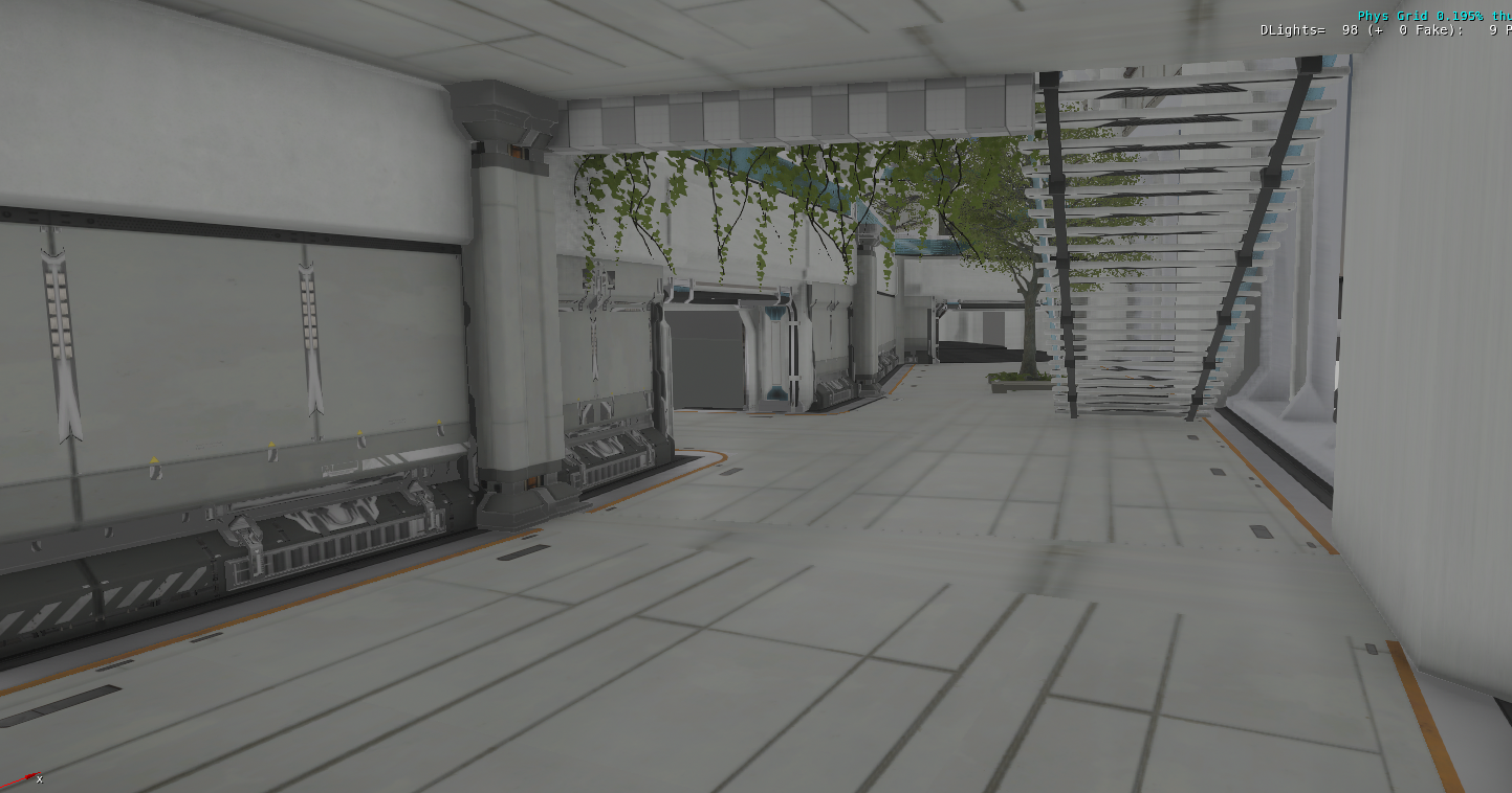 One of several blocked-out promenade tests, for an early version of the "New Babbage" landing zone.